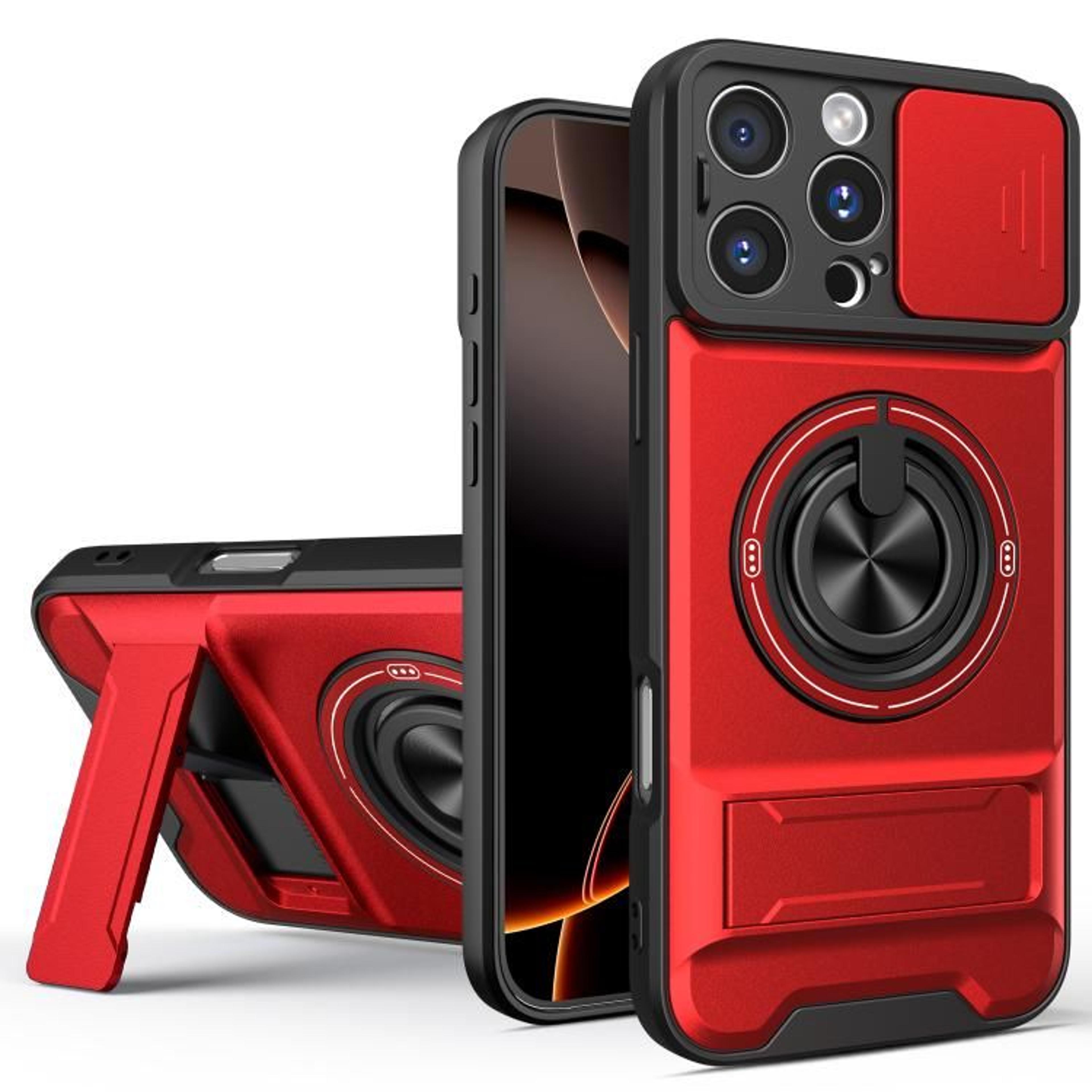 IPhone 16 Pro Max Magnetic Shockproof Case With Sliding Camera Lens Cover  Kickstand 9