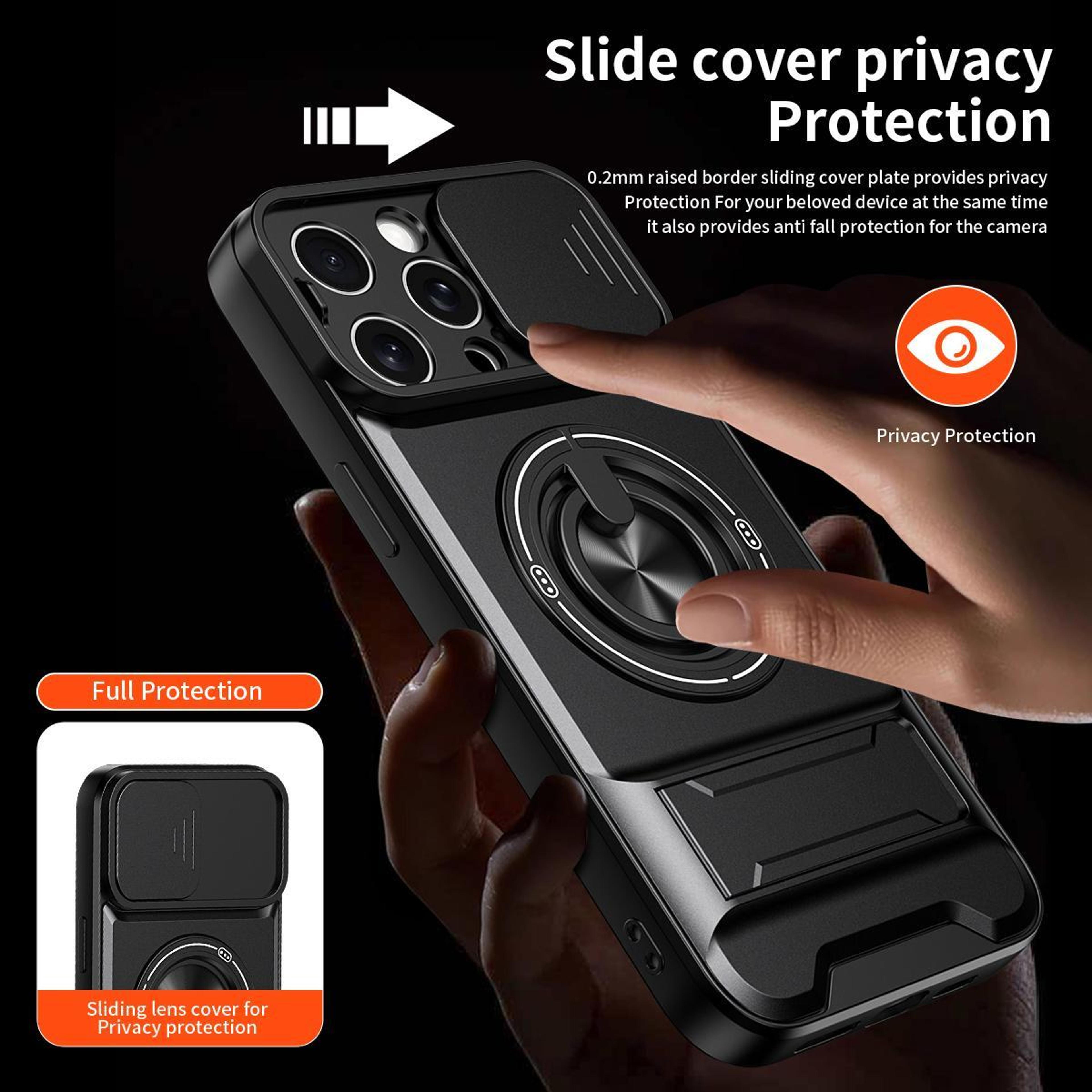 MagSafe Compatible IPhone 15 Pro Max Case With Sliding Camera Lens Cover Kickstand  Shockproof Prot 6