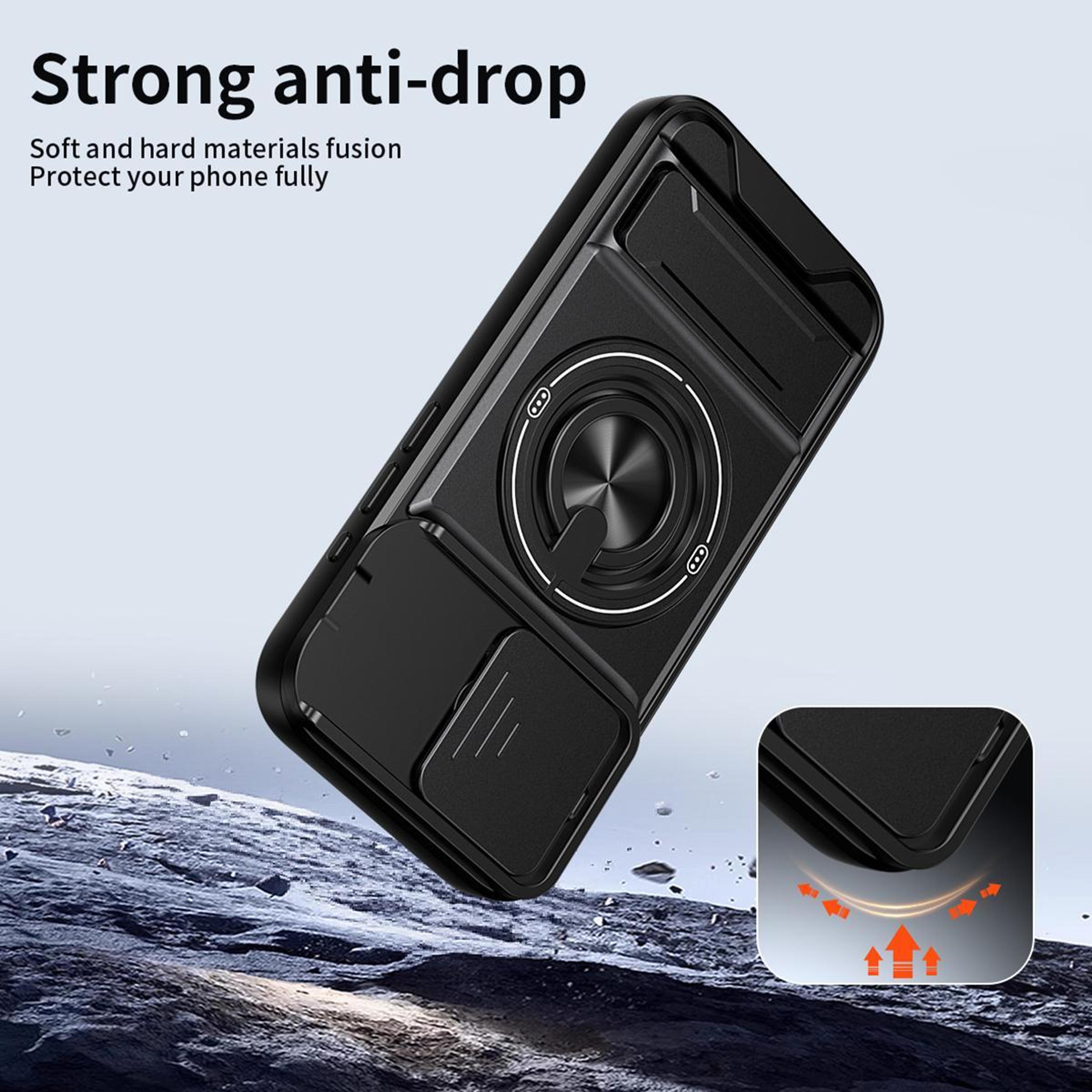 IPhone 15 Pro MagSafe Case With Sliding Camera Lens Cover And Kickstand Shockproof Protection 3