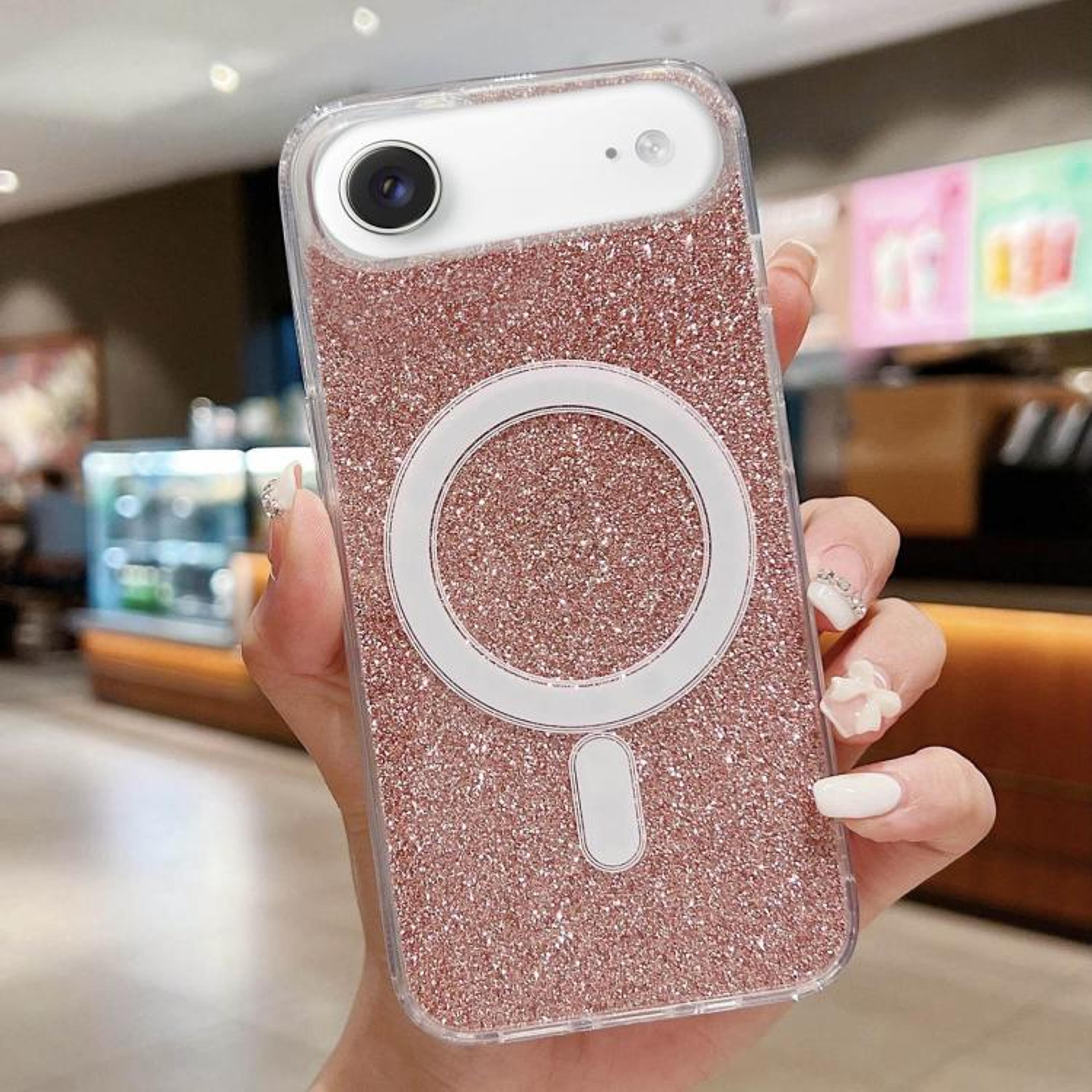 Clear Glitter MagSafe IPhone Case With Acrylic Back For IPhone Air 9