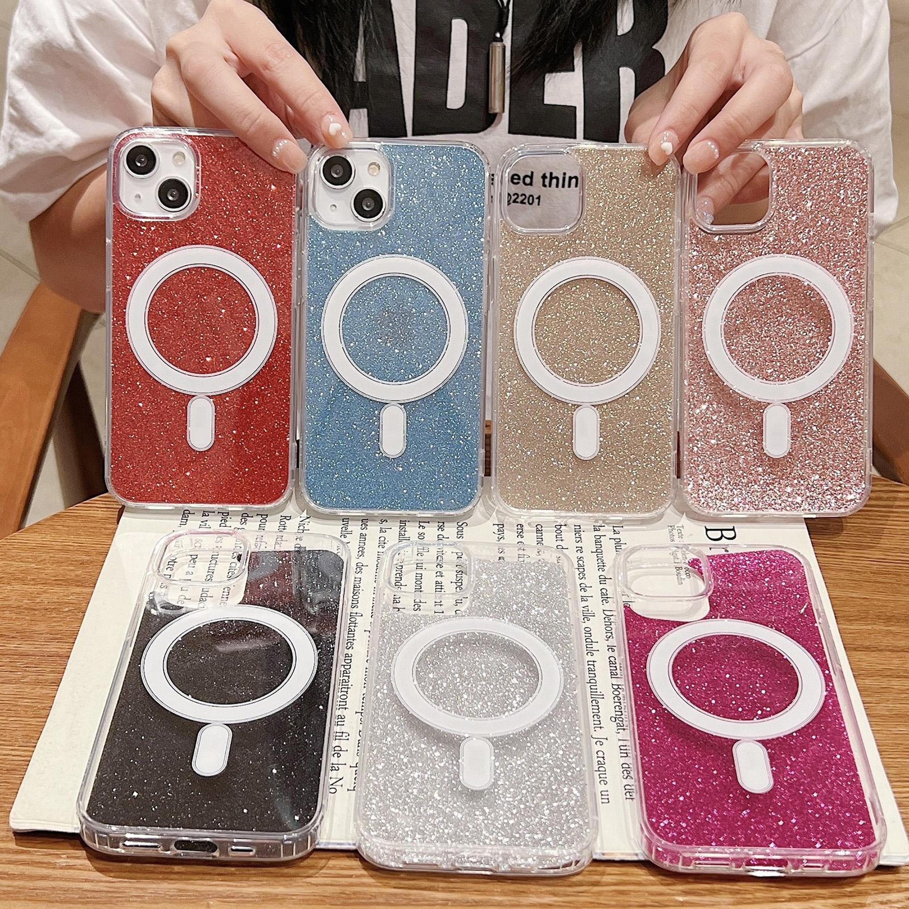 Clear Glitter IPhone 16 Pro Max MagSafe Case Transparent Acrylic Protective Cover 5