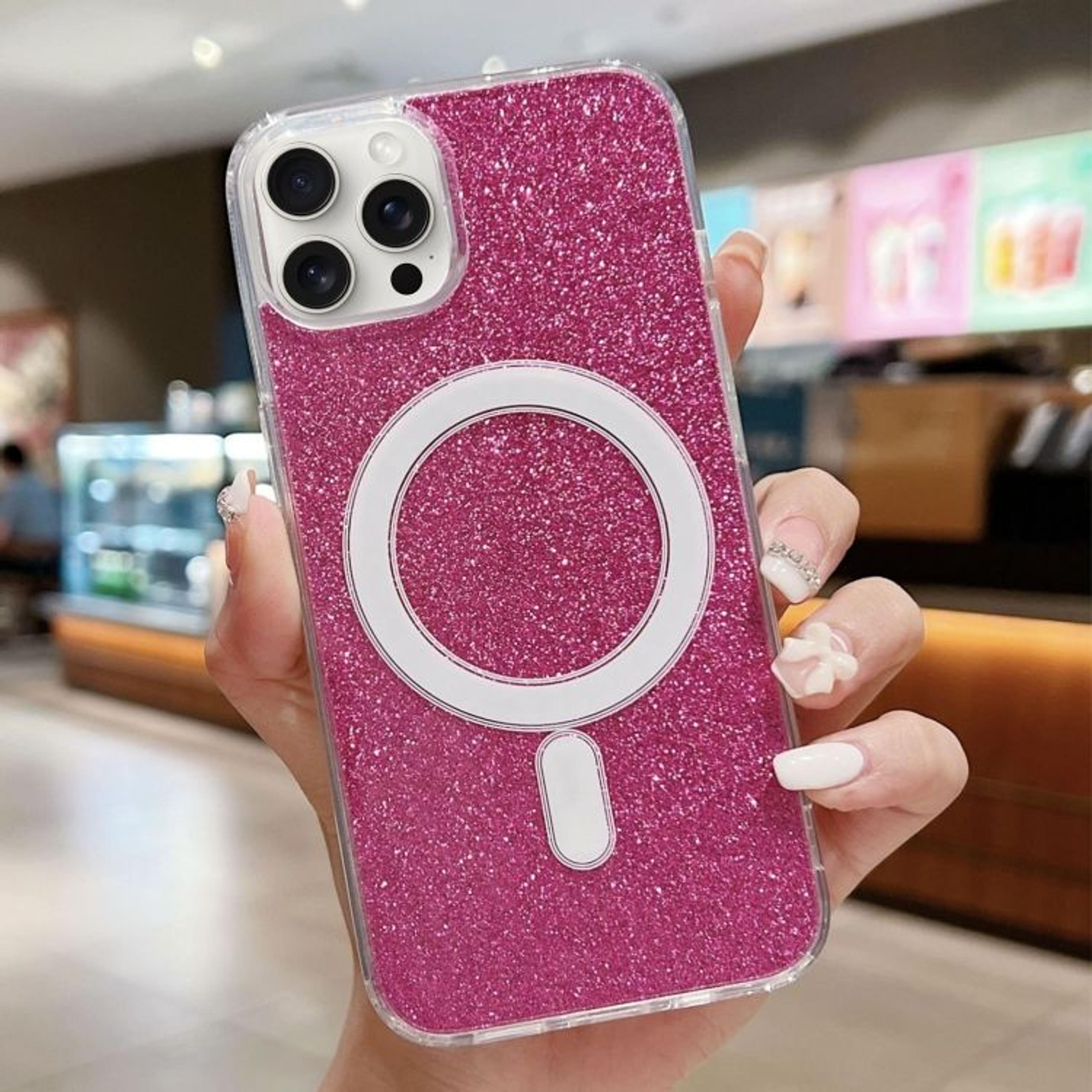 Clear Glitter IPhone 16 Pro Max MagSafe Case Transparent Acrylic Protective Cover 8