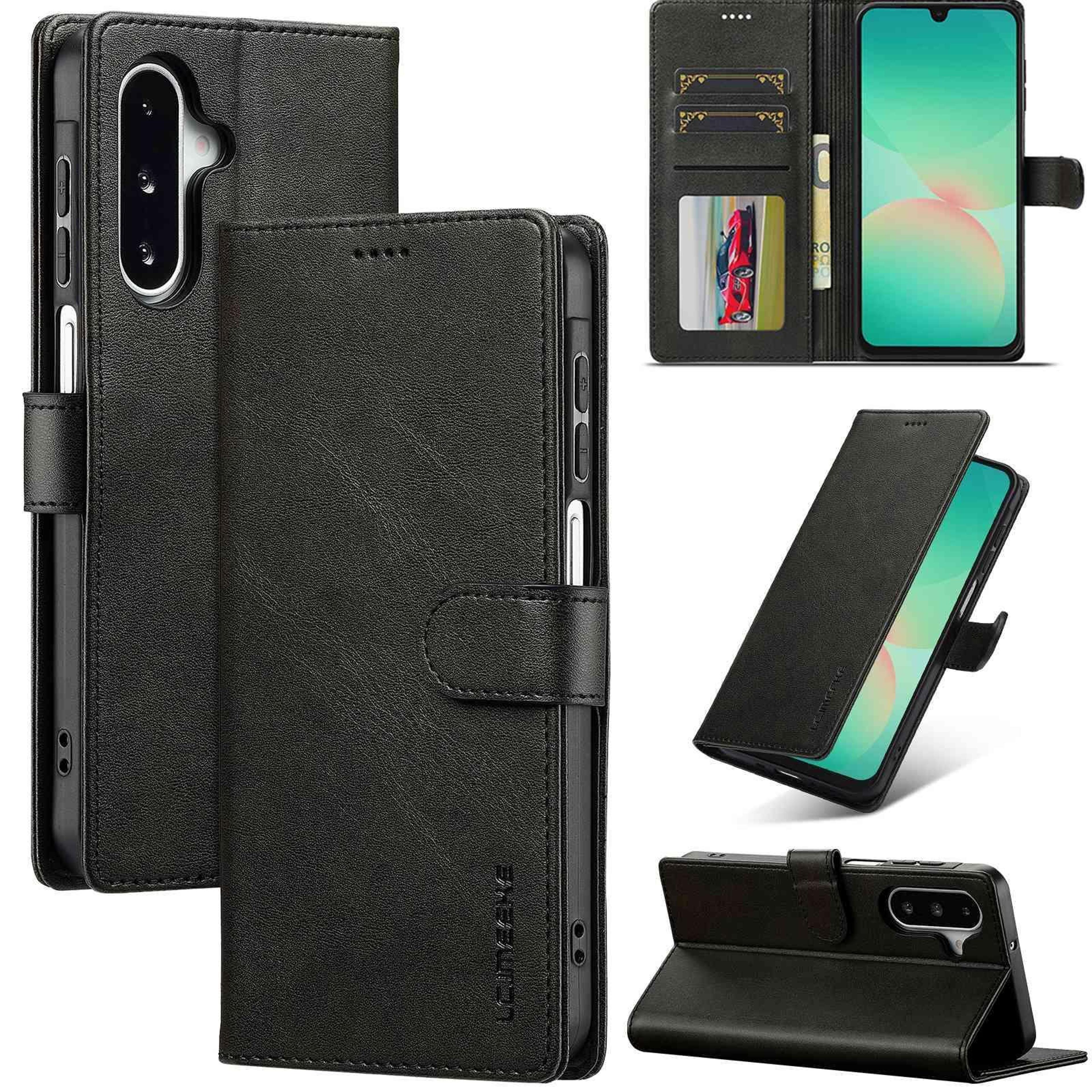 Galaxy A18 5G Leather Wallet Case With Card Holder And Stand 0
