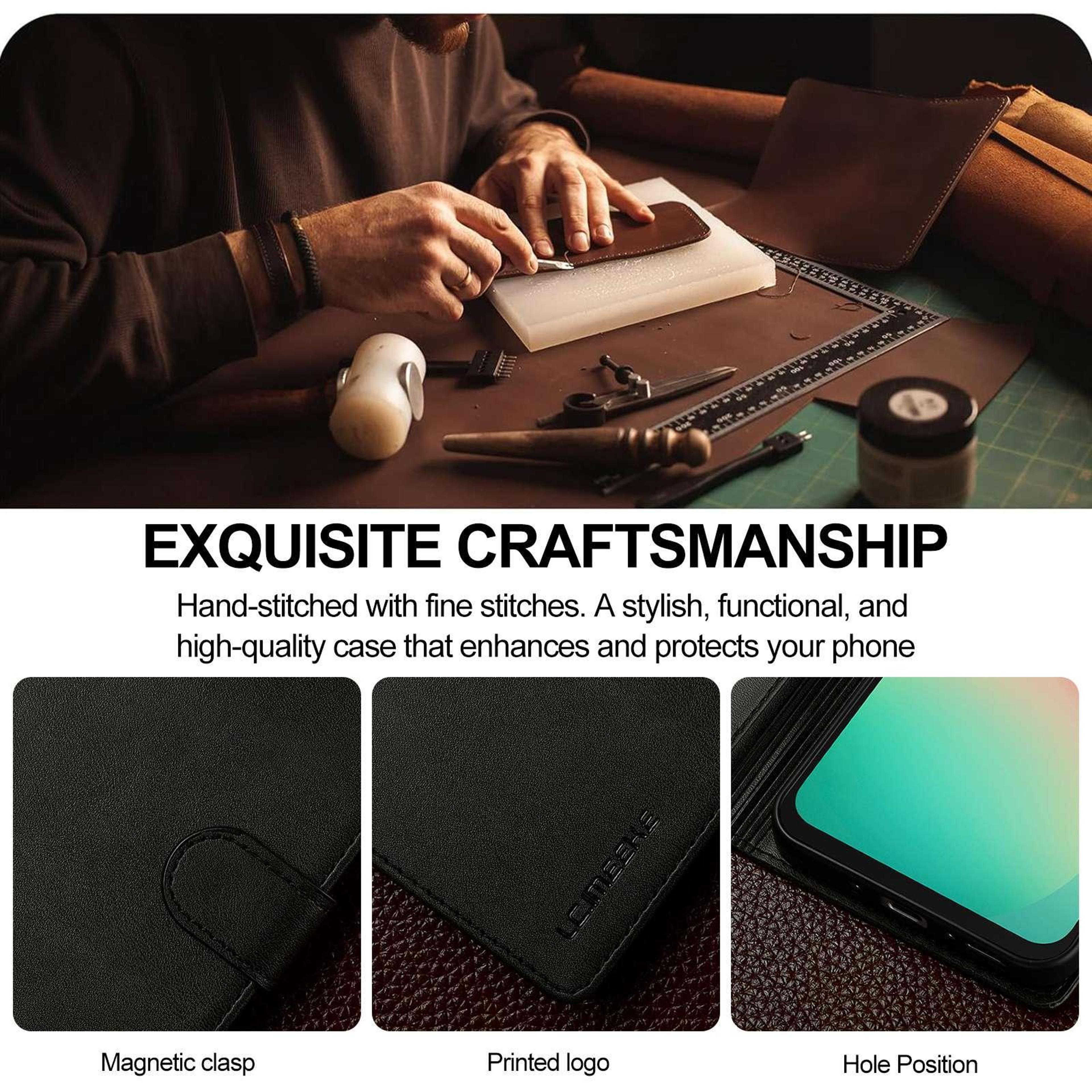Galaxy A18 5G Leather Wallet Case With Card Holder And Stand 3
