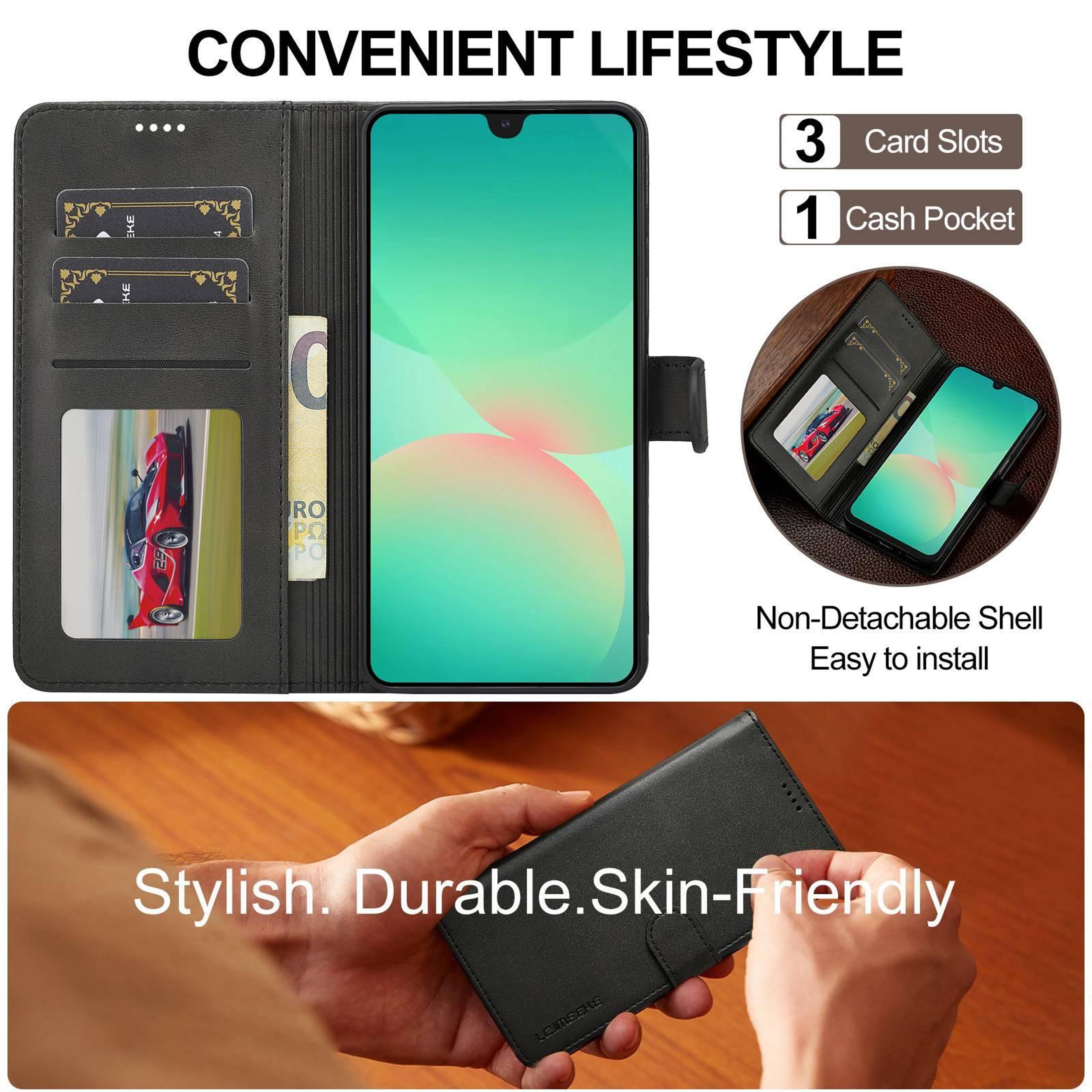 Galaxy A18 5G Leather Wallet Case With Card Holder And Stand 4