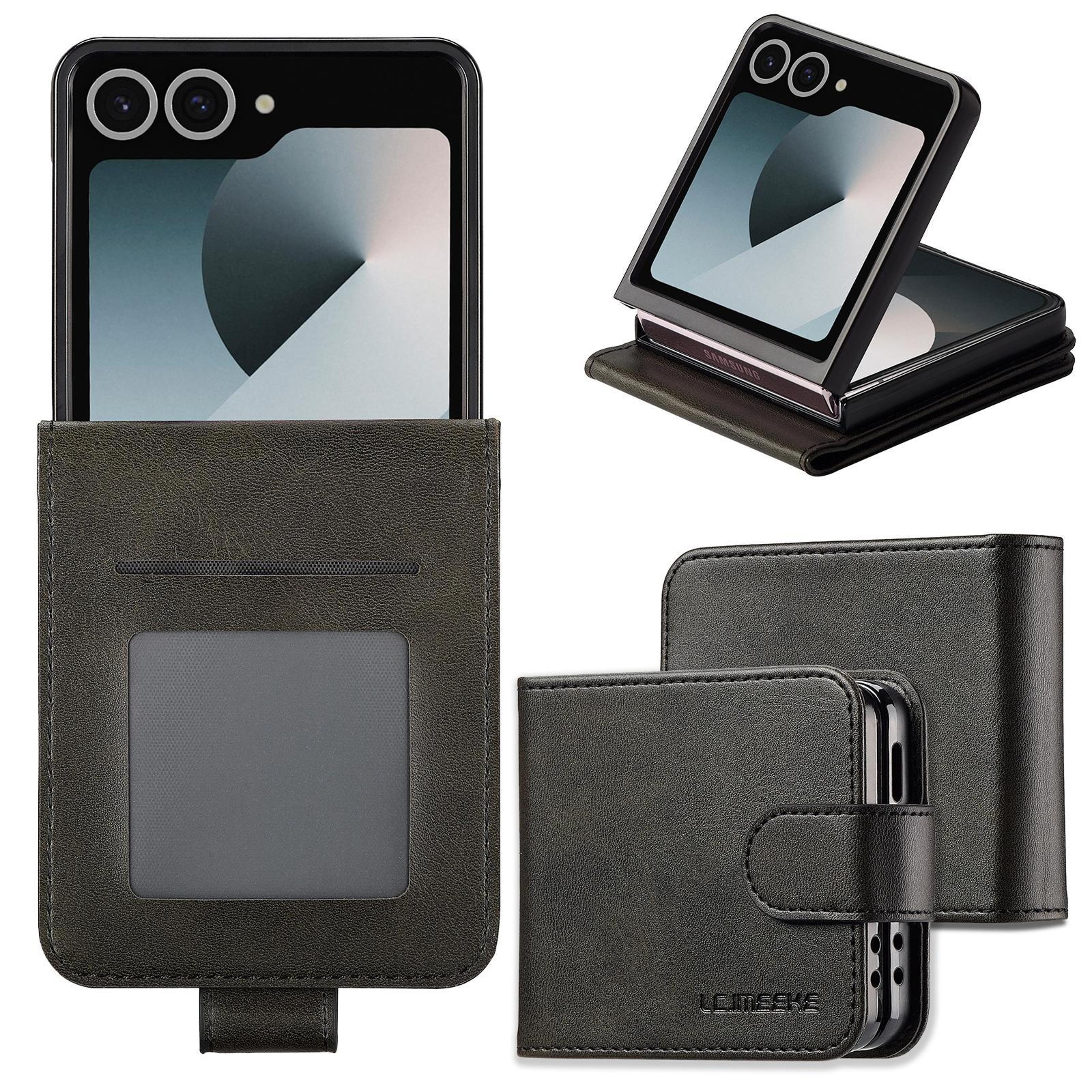 Samsung Galaxy Z Flip8 Case Calf Texture Leather Phone Case With Shockproof Protection 0