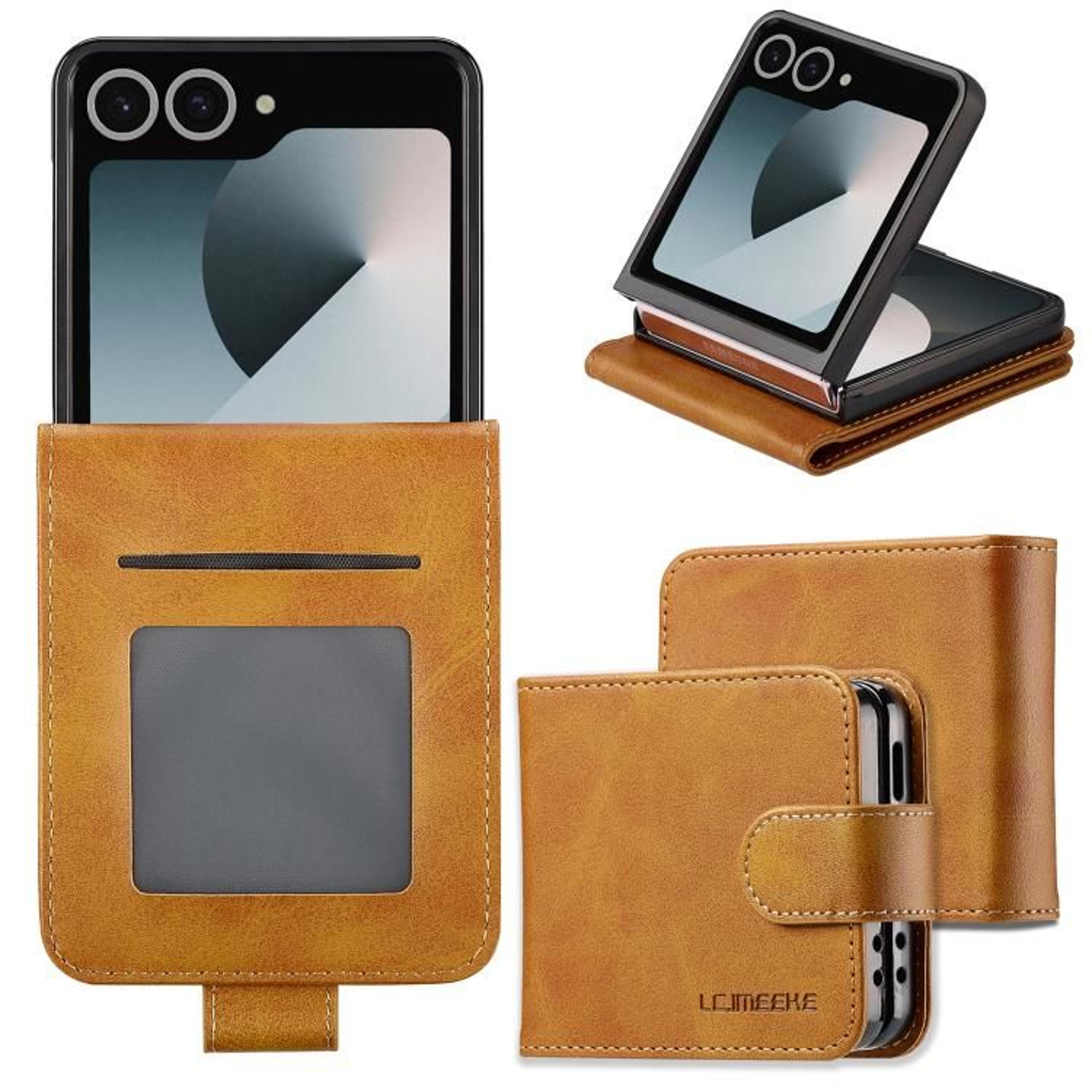 Samsung Galaxy Z Flip8 Case Calf Texture Leather Phone Case With Shockproof Protection 10