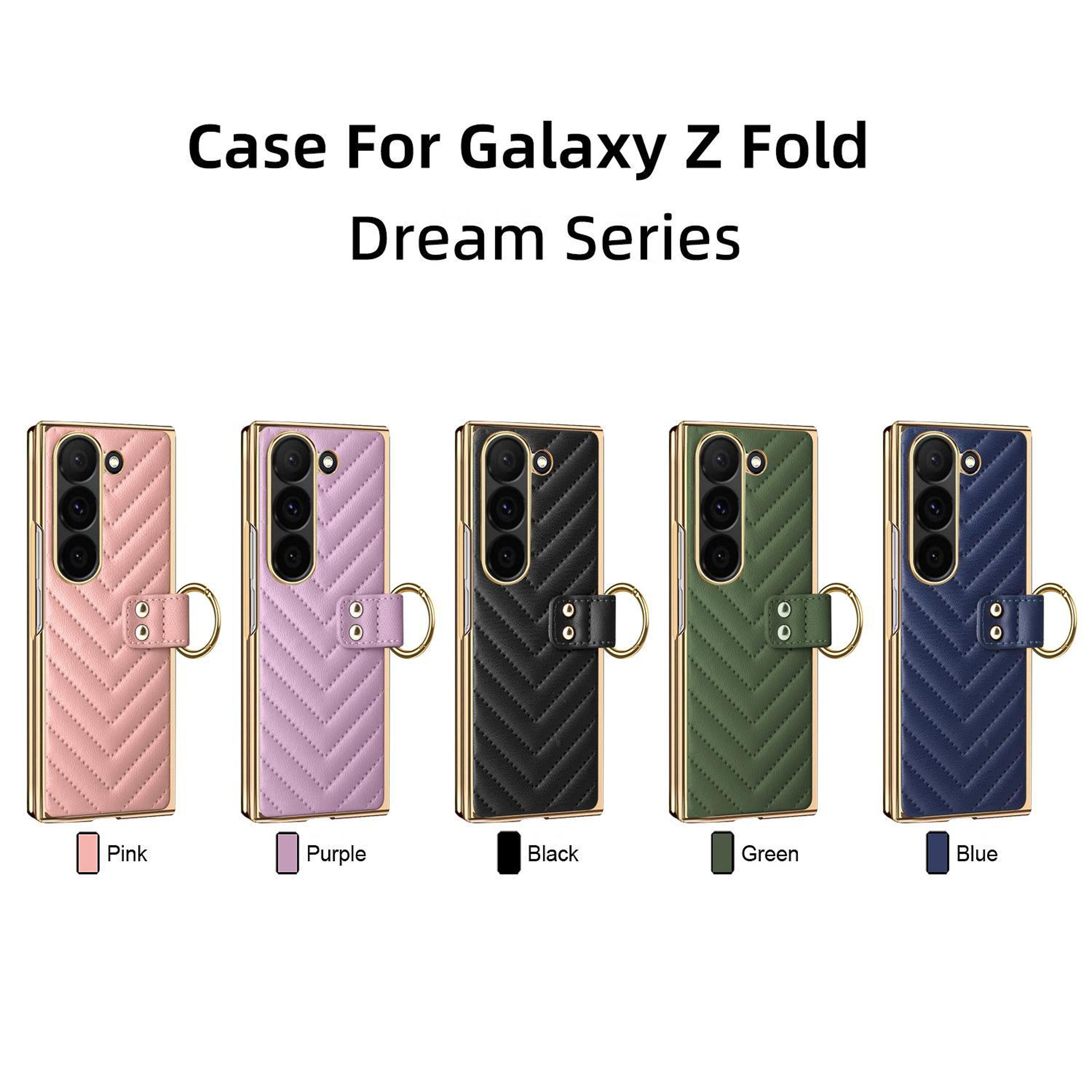 Galaxy Series Case With PU Leather Case Finish And Metal Ring Holder Pink 1