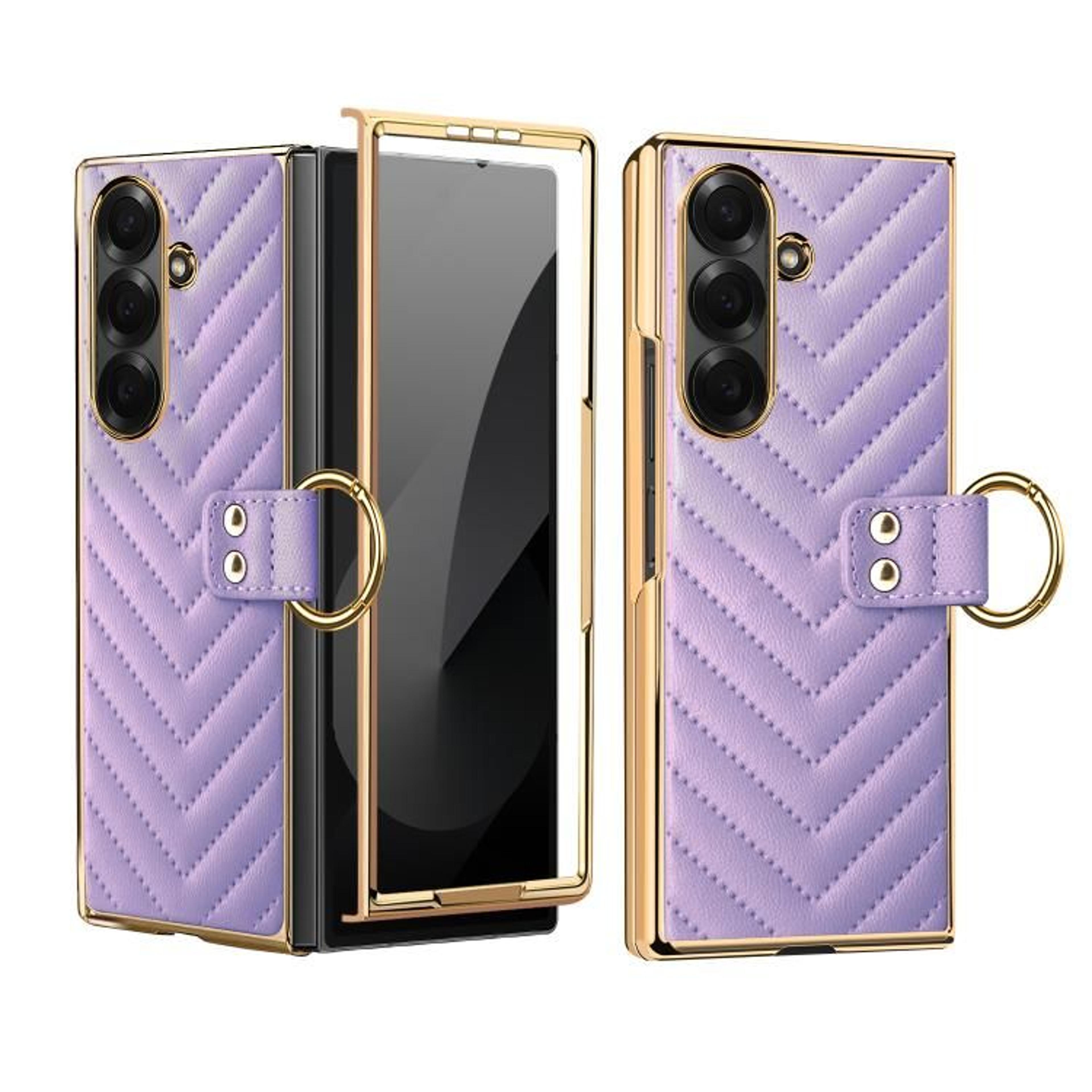 Galaxy Series Case With PU Leather Case Finish And Metal Ring Holder Pink 8