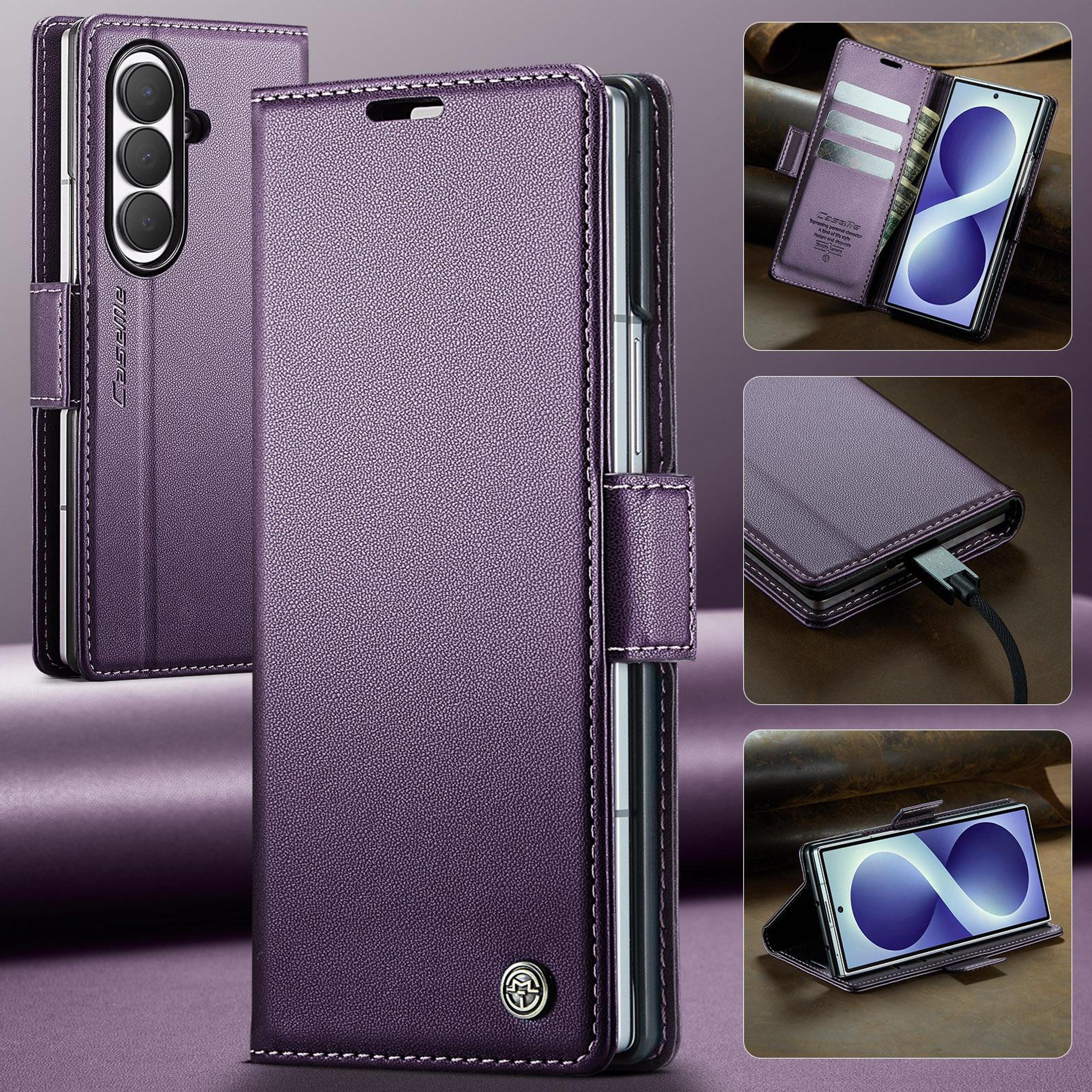 Galaxy Z Fold8 Ultra Case RFID Leather Wallet Case With Card Holder And Stand 6