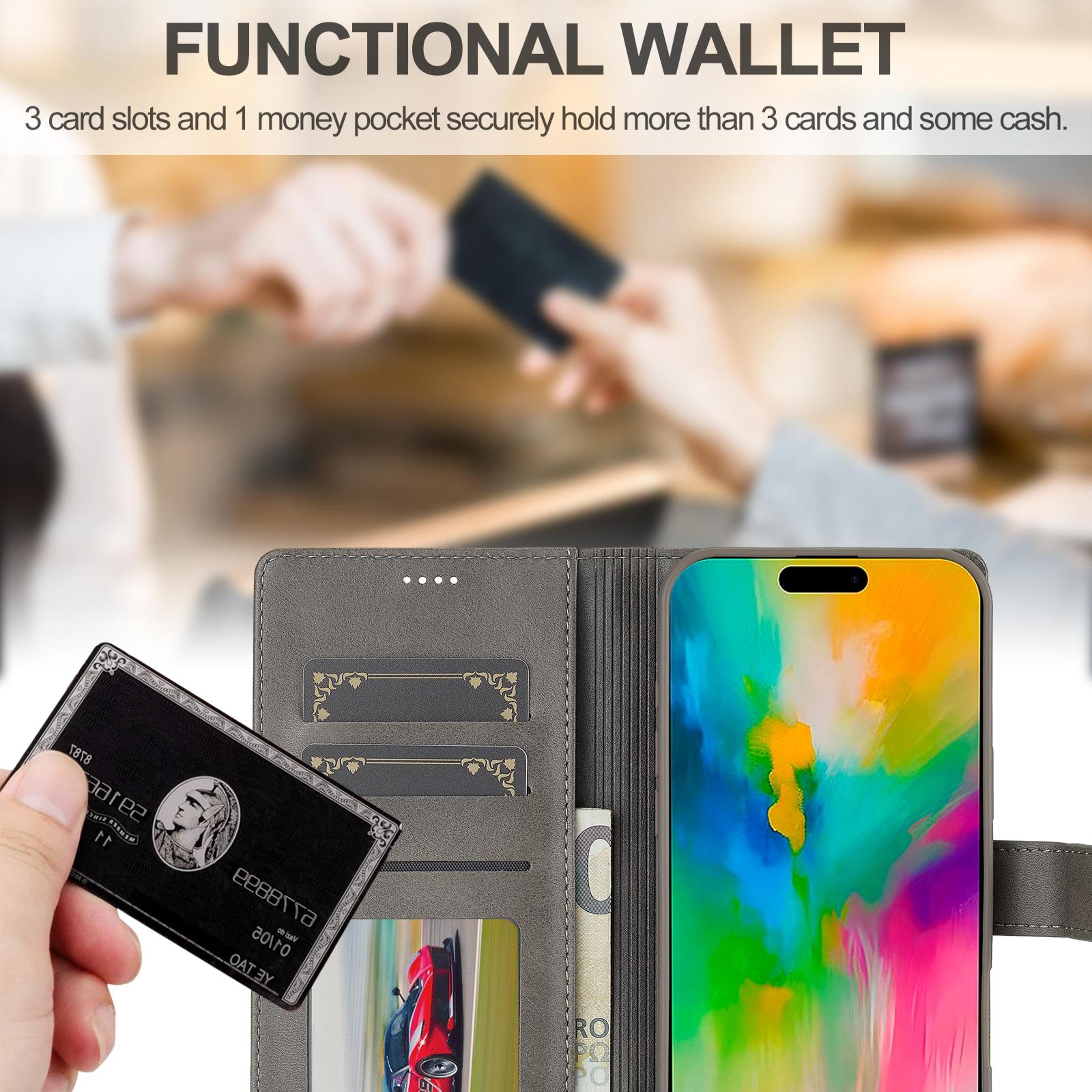 IPhone 16 Pro Max Wallet Case With Card Holder And Kickstand 5