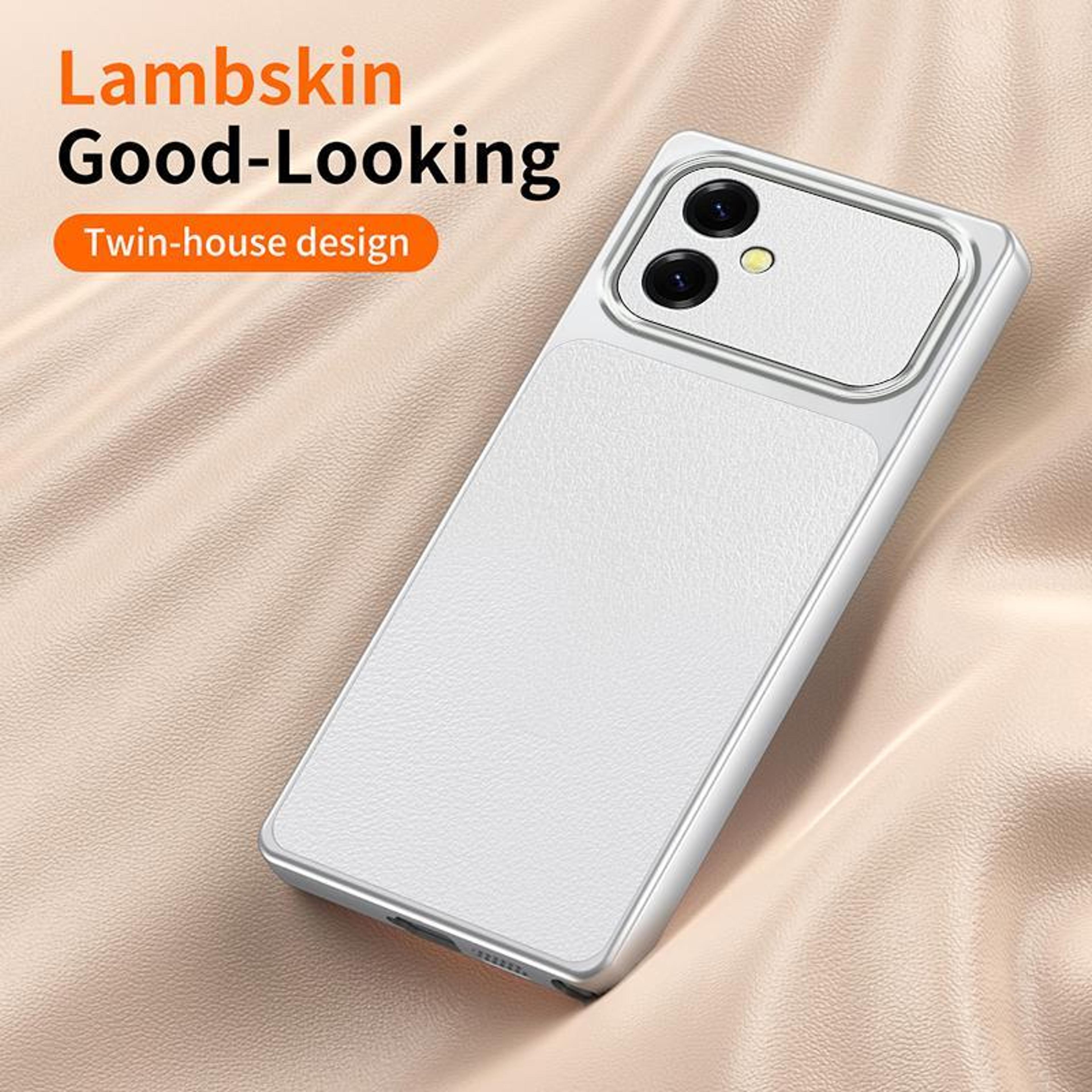 Galaxy A06 4G Lambskin Feel Shockproof TPU Leather Protective Case 2