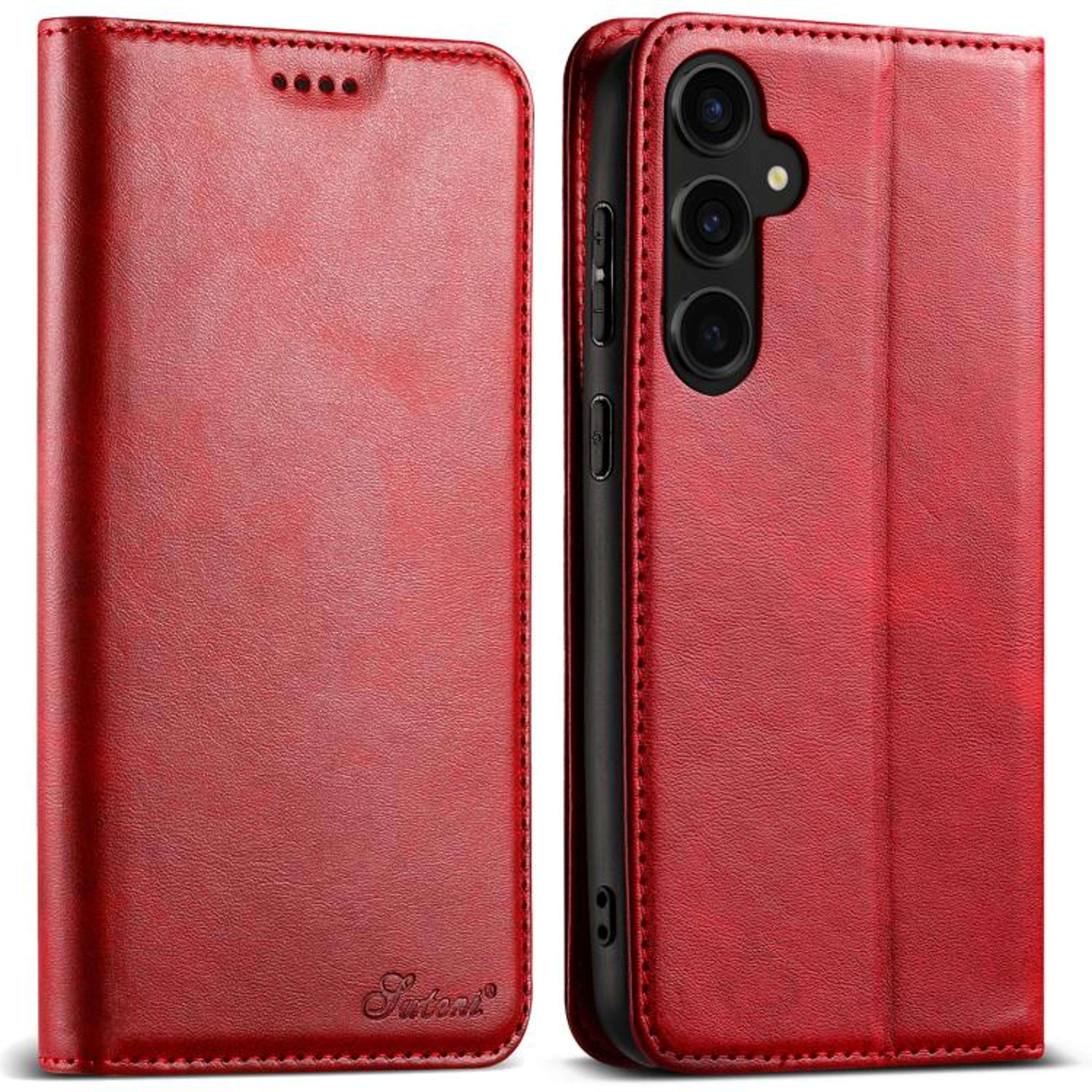 Samsung Galaxy S25 Plus Case Calf Texture Leather Wallet Case With Card Slots And Kickstand 8