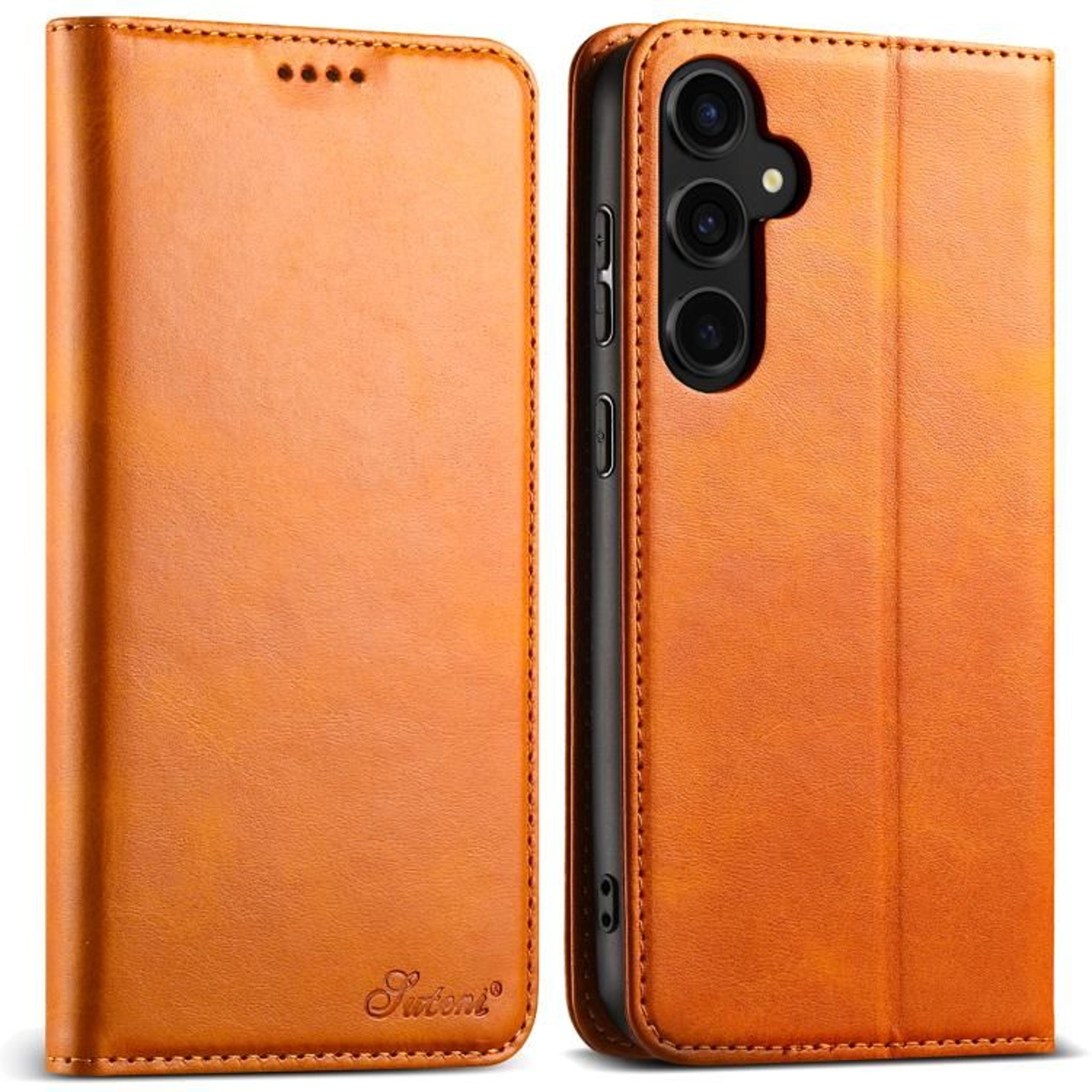 Samsung Galaxy S25 Plus Case Calf Texture Leather Wallet Case With Card Slots And Kickstand 9