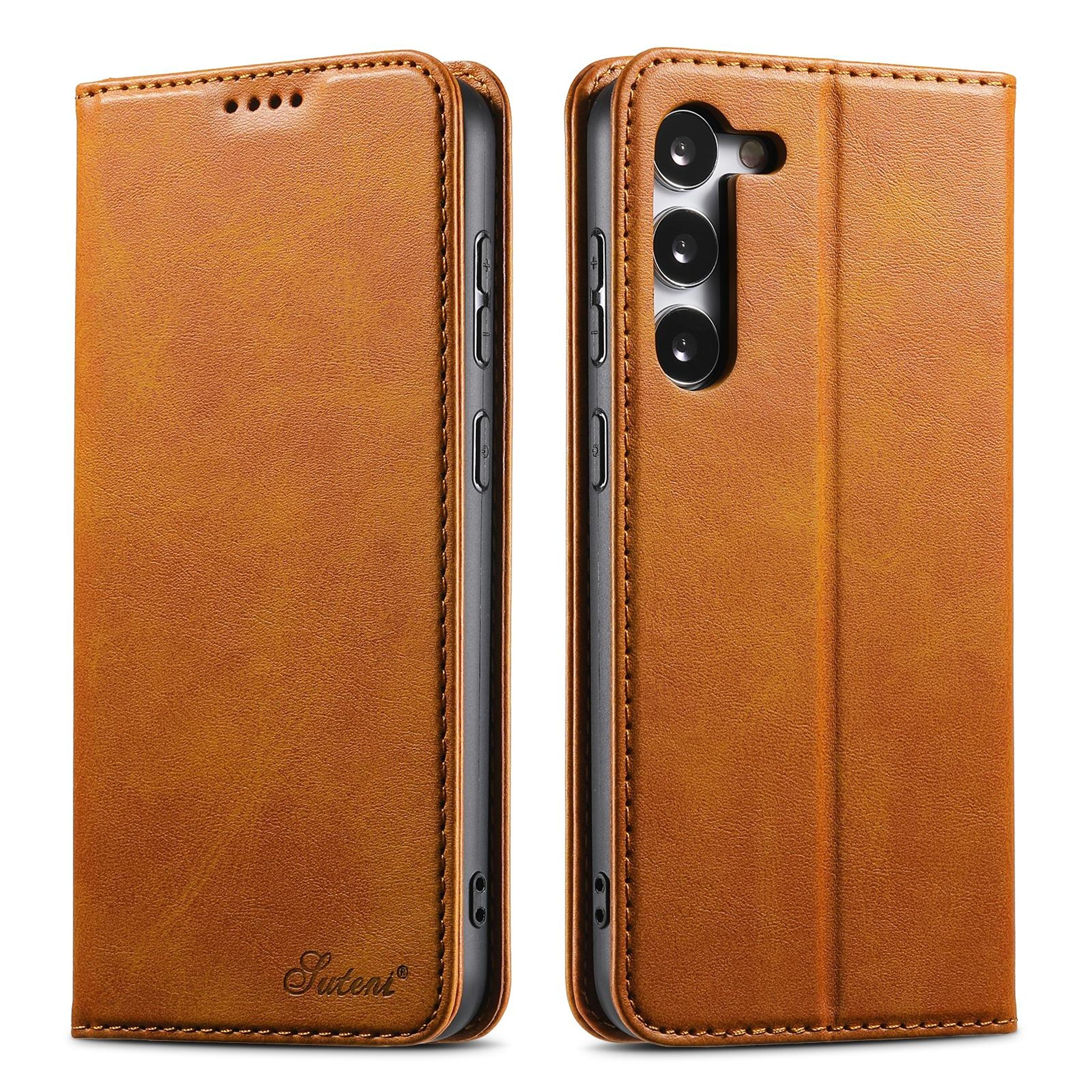 Samsung Galaxy S24 Plus Wallet Case With Calf Texture Leather Card Holder And Kickstand 0