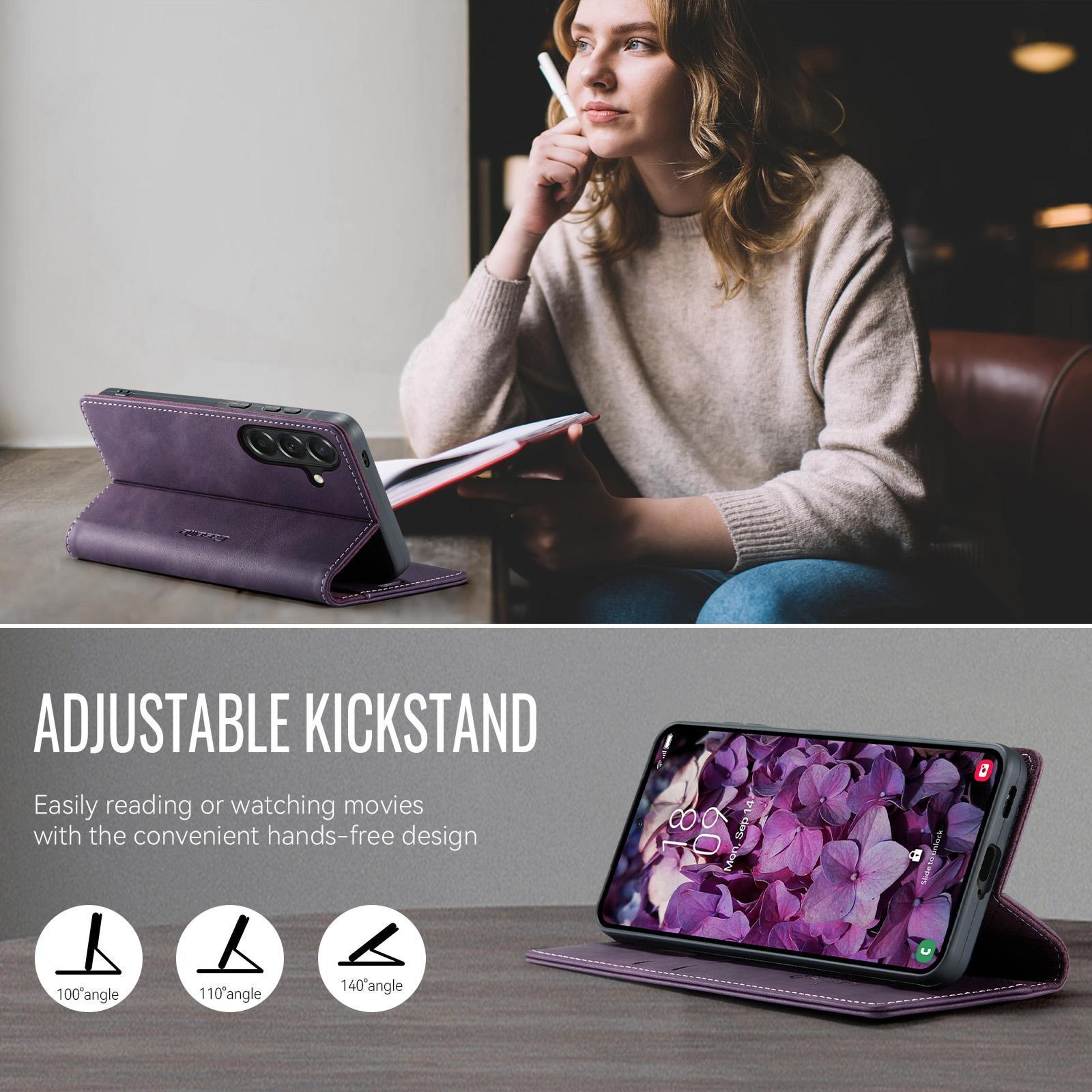 Galaxy A57 5G RFID Blocking Leather Wallet Case With Card Holder And Stand 4