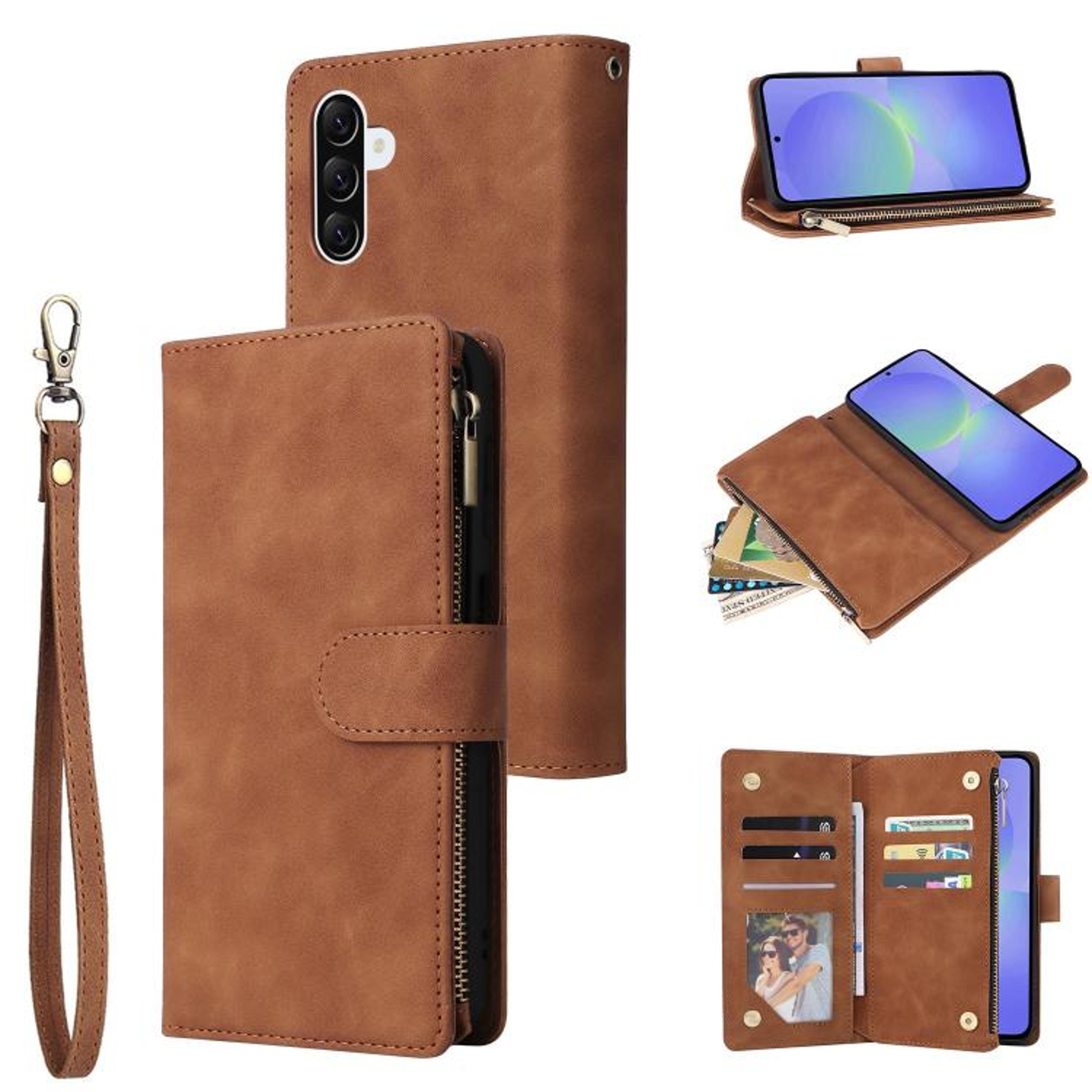 Galaxy A57 5G Zipper Wallet Case With Card Holder Kickstand And Wrist Strap 9