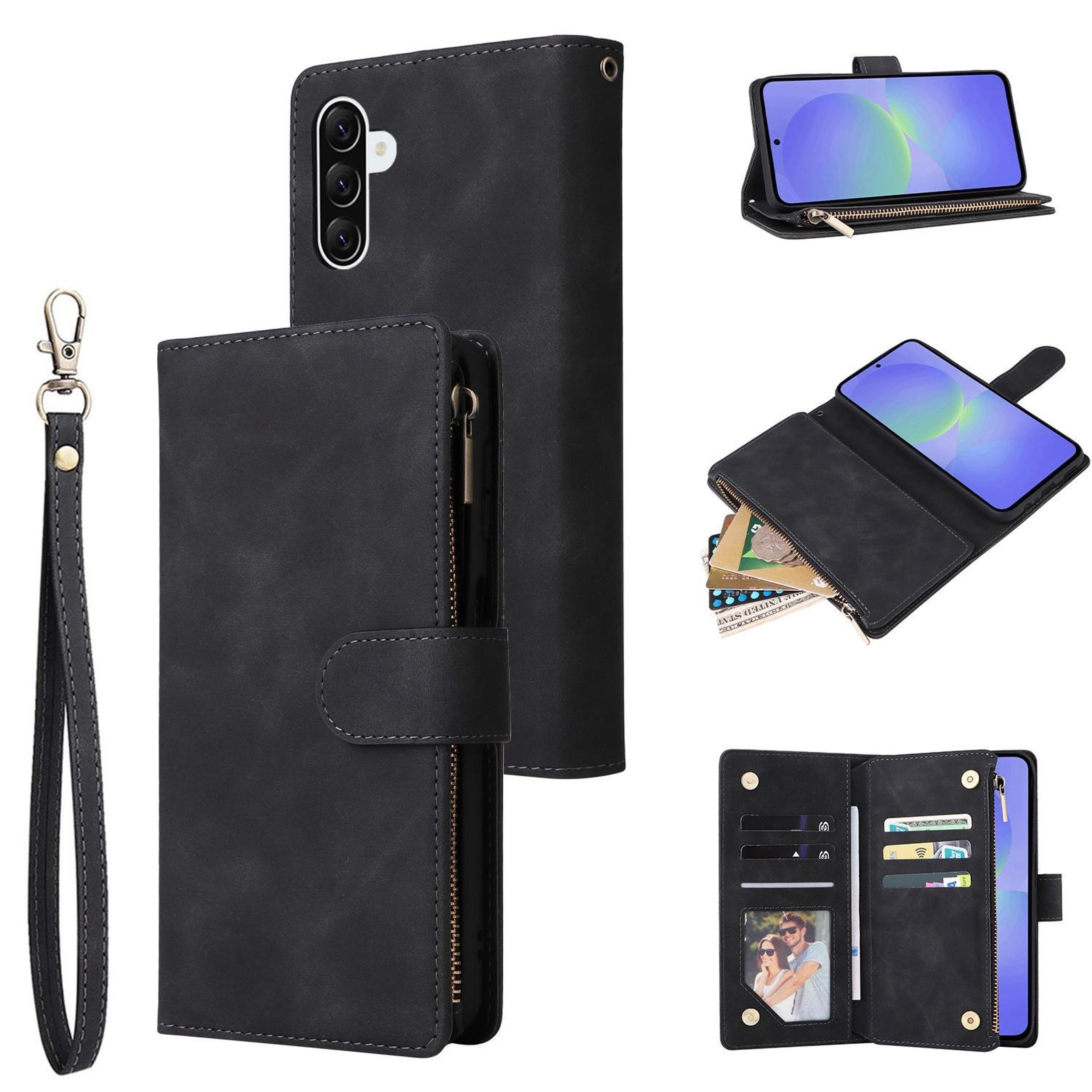 Galaxy A36 5G Zipper Wallet Case With Card Holder Kickstand And Wrist Strap 0