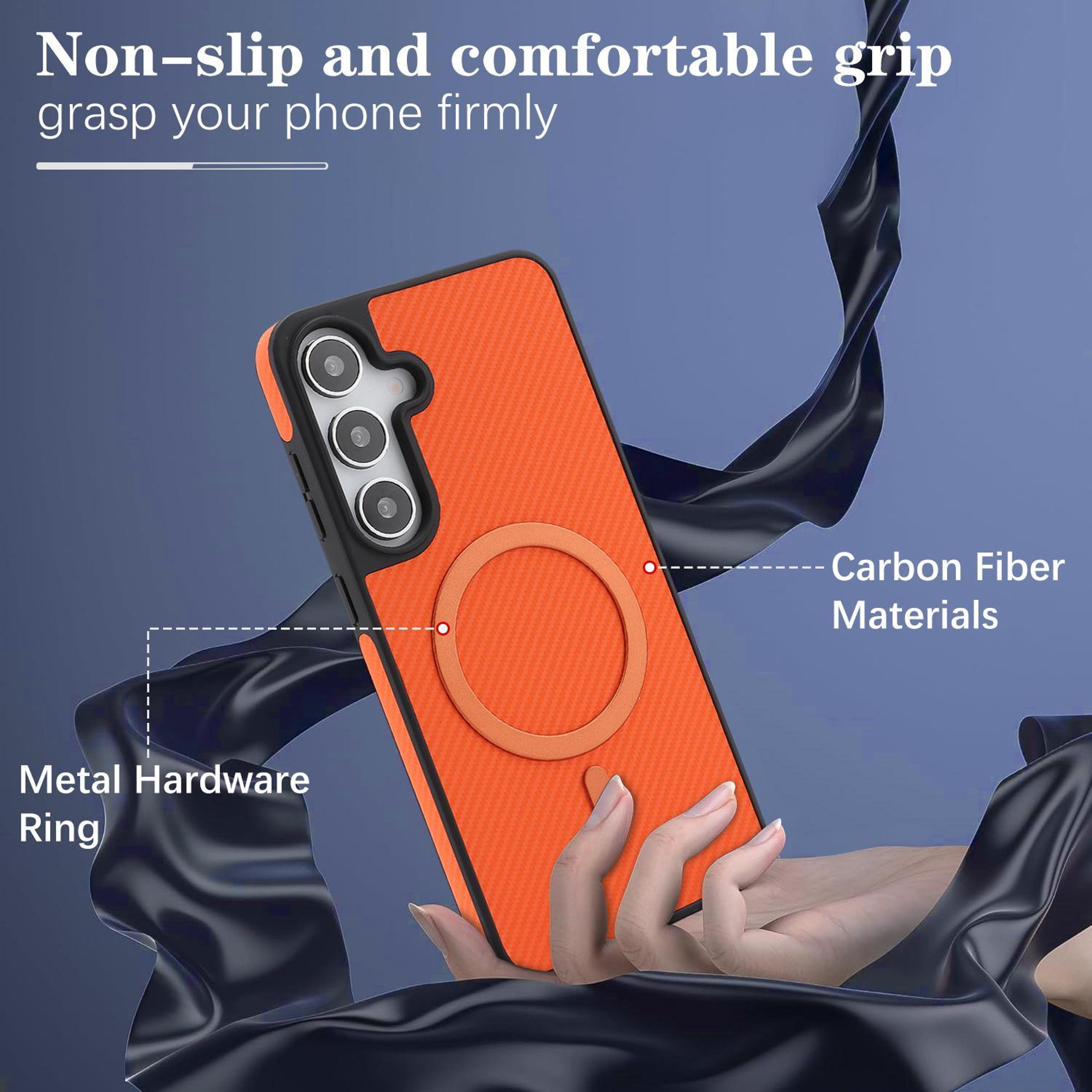 Galaxy S24 Plus MagSafe Case Carbon Fiber Shockproof Protective Cover 5