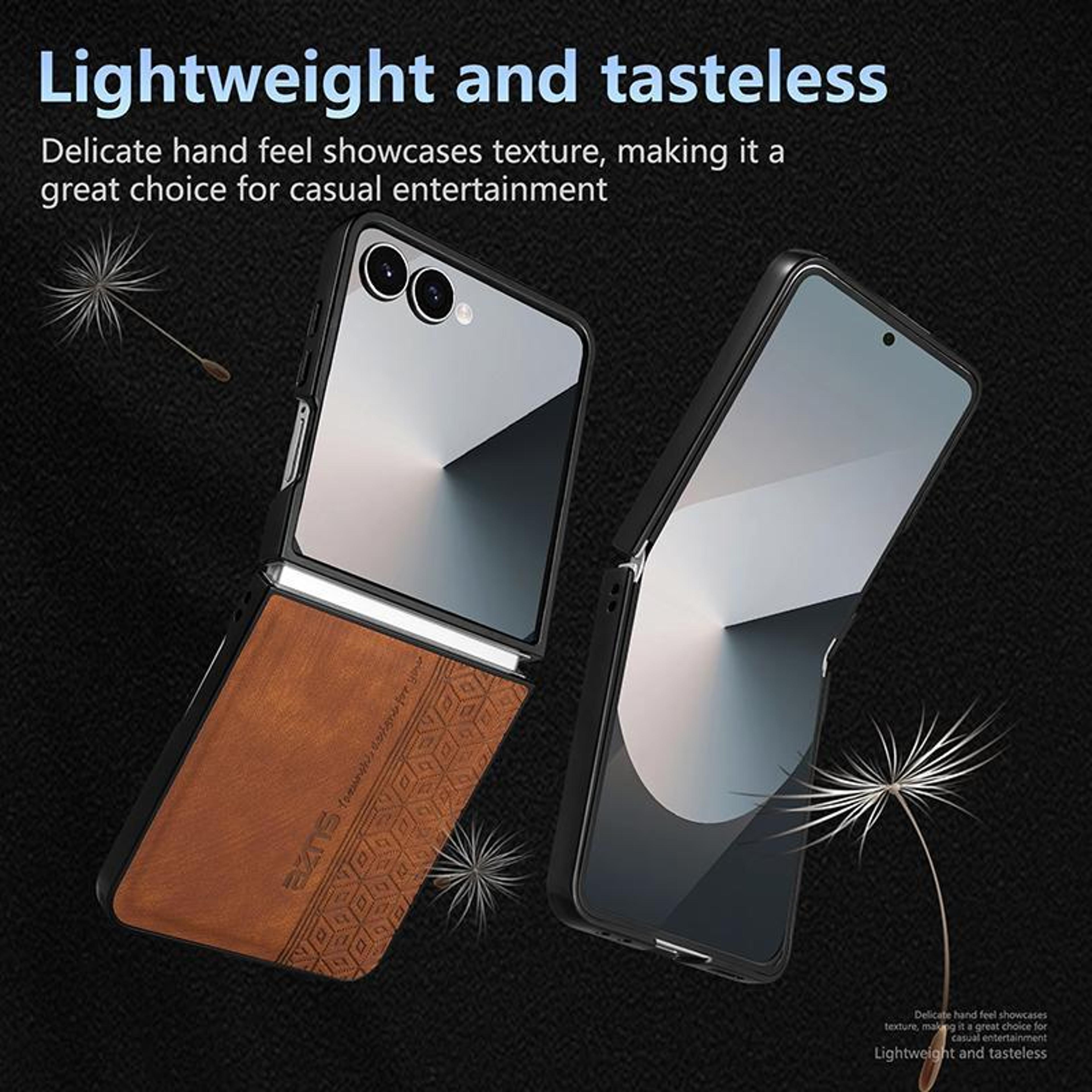 Samsung Galaxy Z Flip8 5G Case 3D Embossed Leather Skin Feel Protective Cover 4