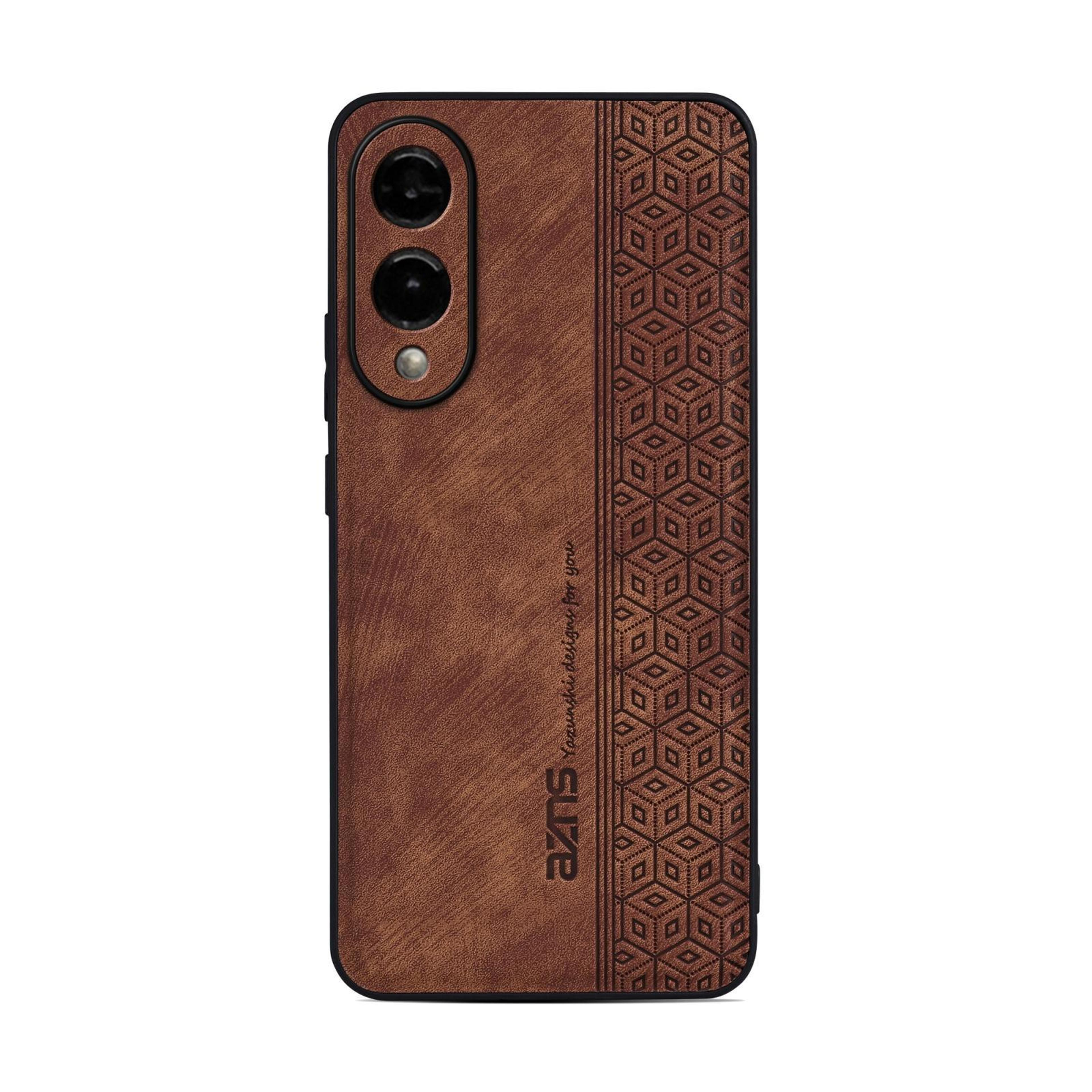 Samsung Galaxy S25 Edge 5G Case 3D Embossed Leather TPU Protective Cover Brown 1