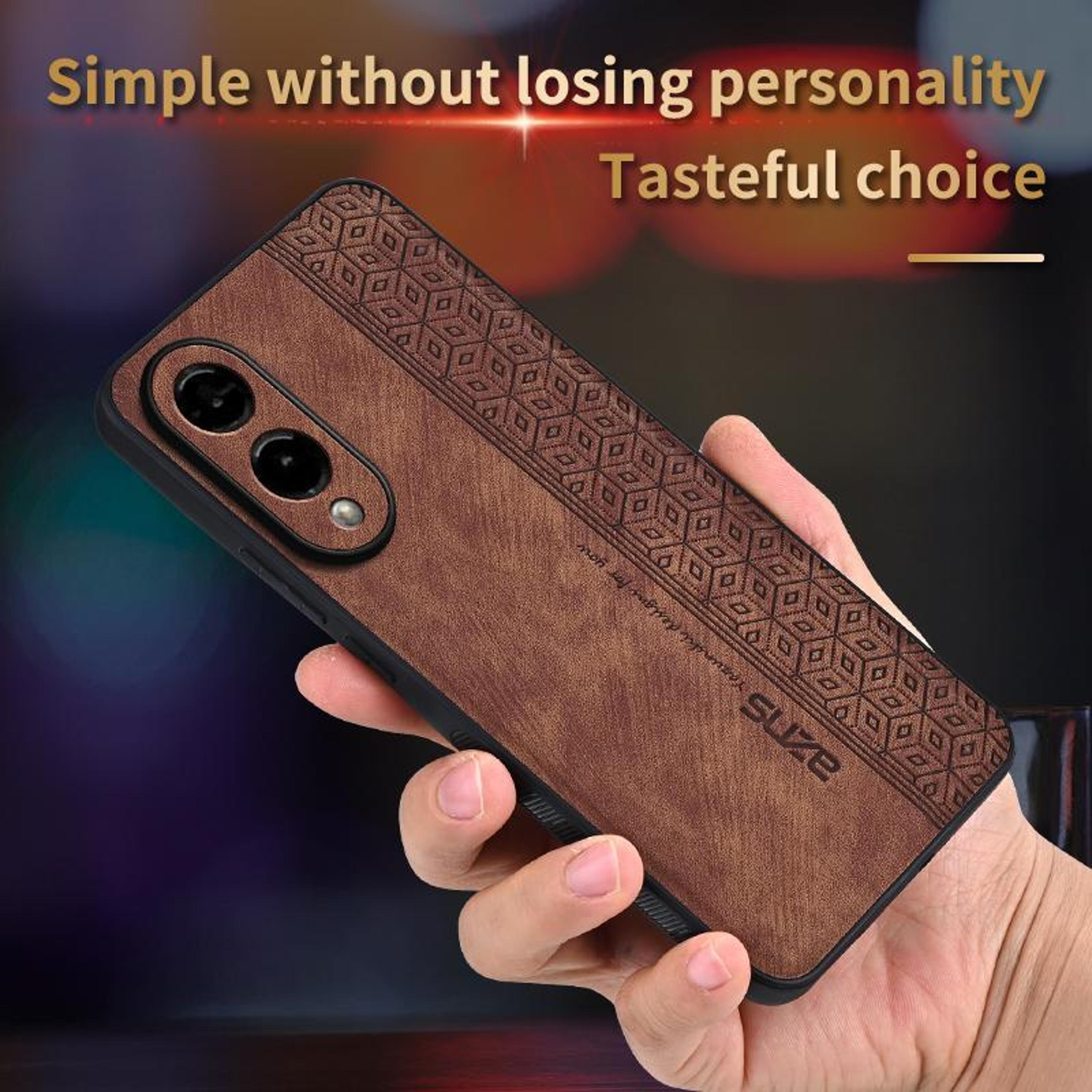 Samsung Galaxy S25 Edge 5G Case 3D Embossed Leather TPU Protective Cover Brown 2