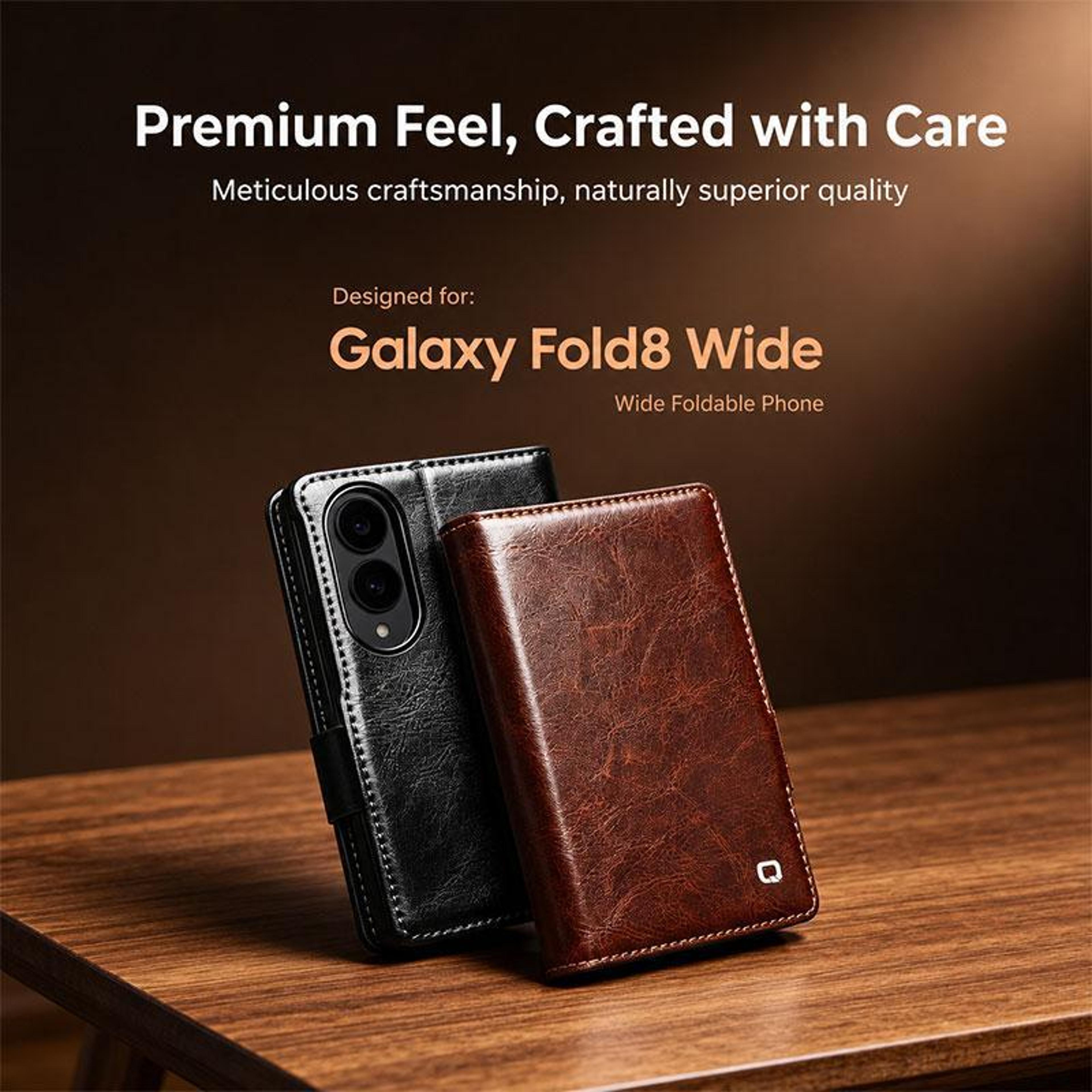 Classic Galaxy Z Fold8 Genuine Leather Case With Magnetic Buckle 1