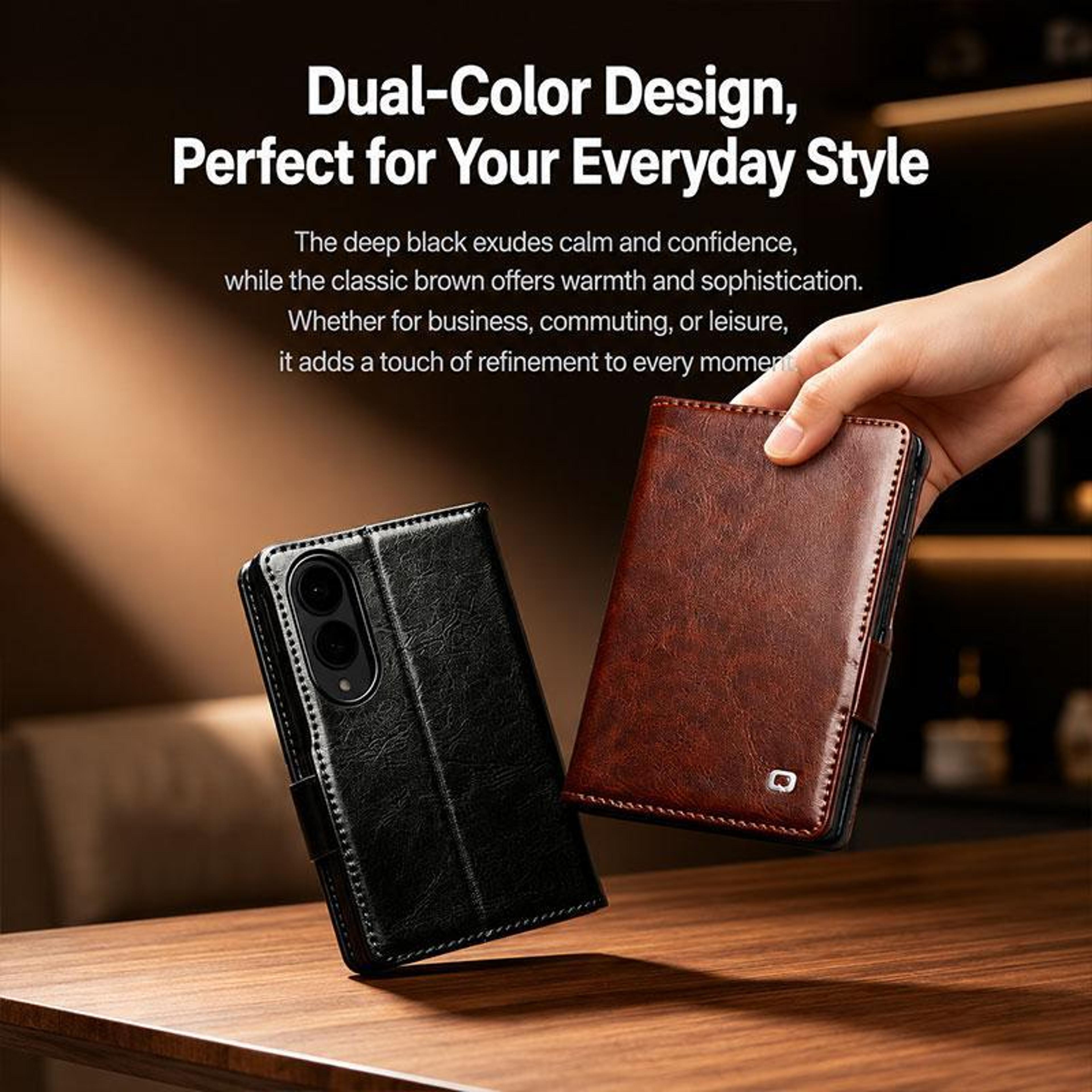 Classic Galaxy Z Fold8 Genuine Leather Case With Magnetic Buckle 3