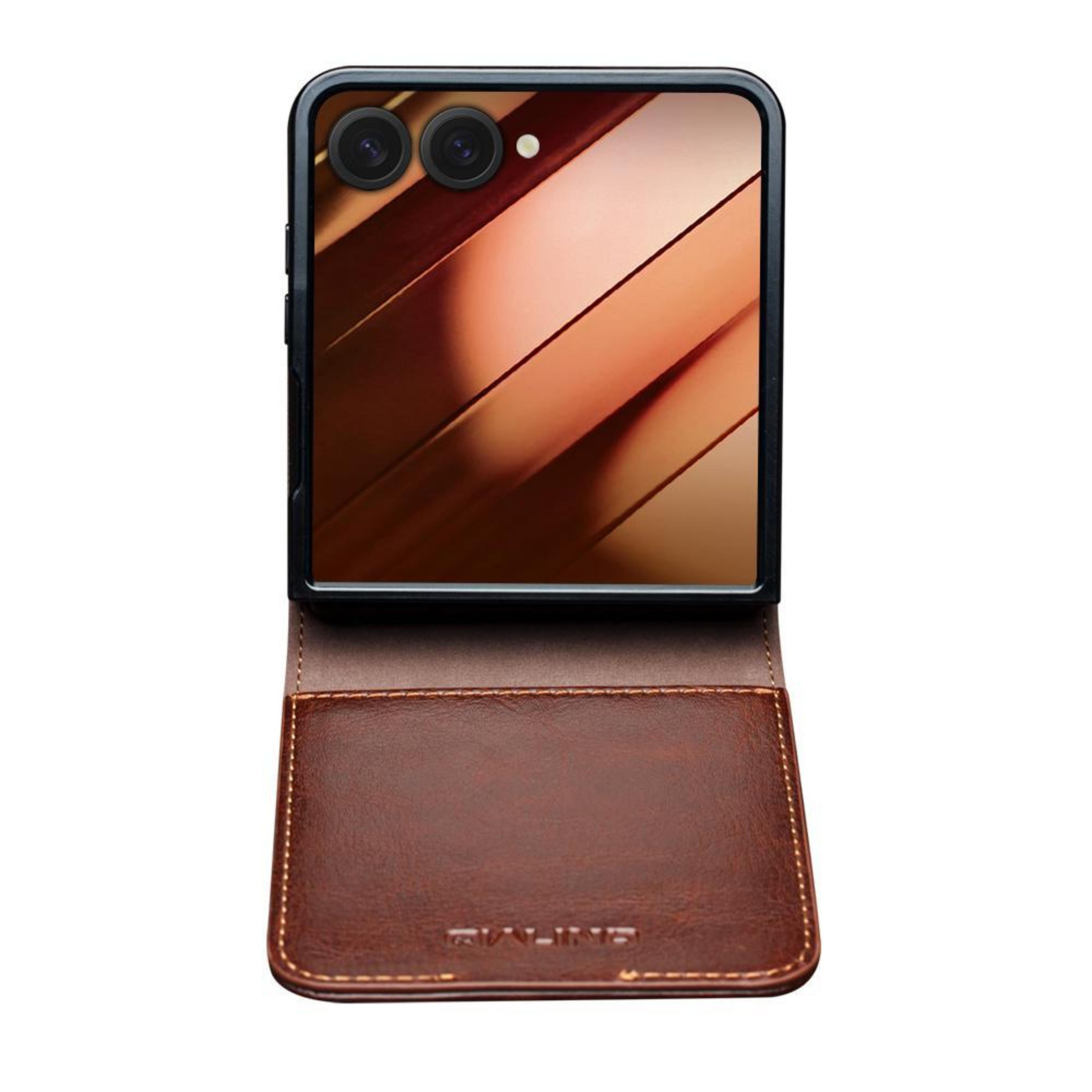 Samsung Galaxy Z Flip7 5G Genuine Leather Protective Case With Buckle 3