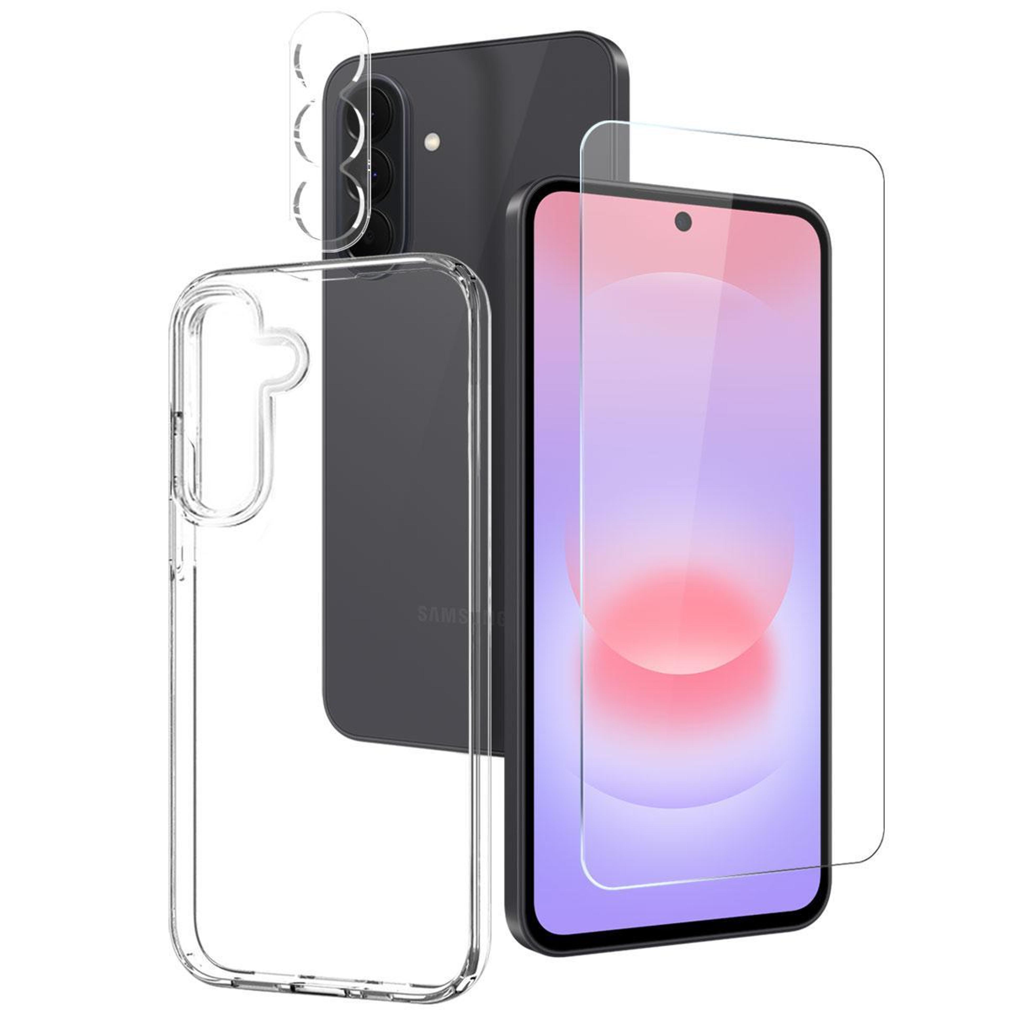 northjo samsung galaxy a37 5g clear case with 9h screen protector and camera lens protector