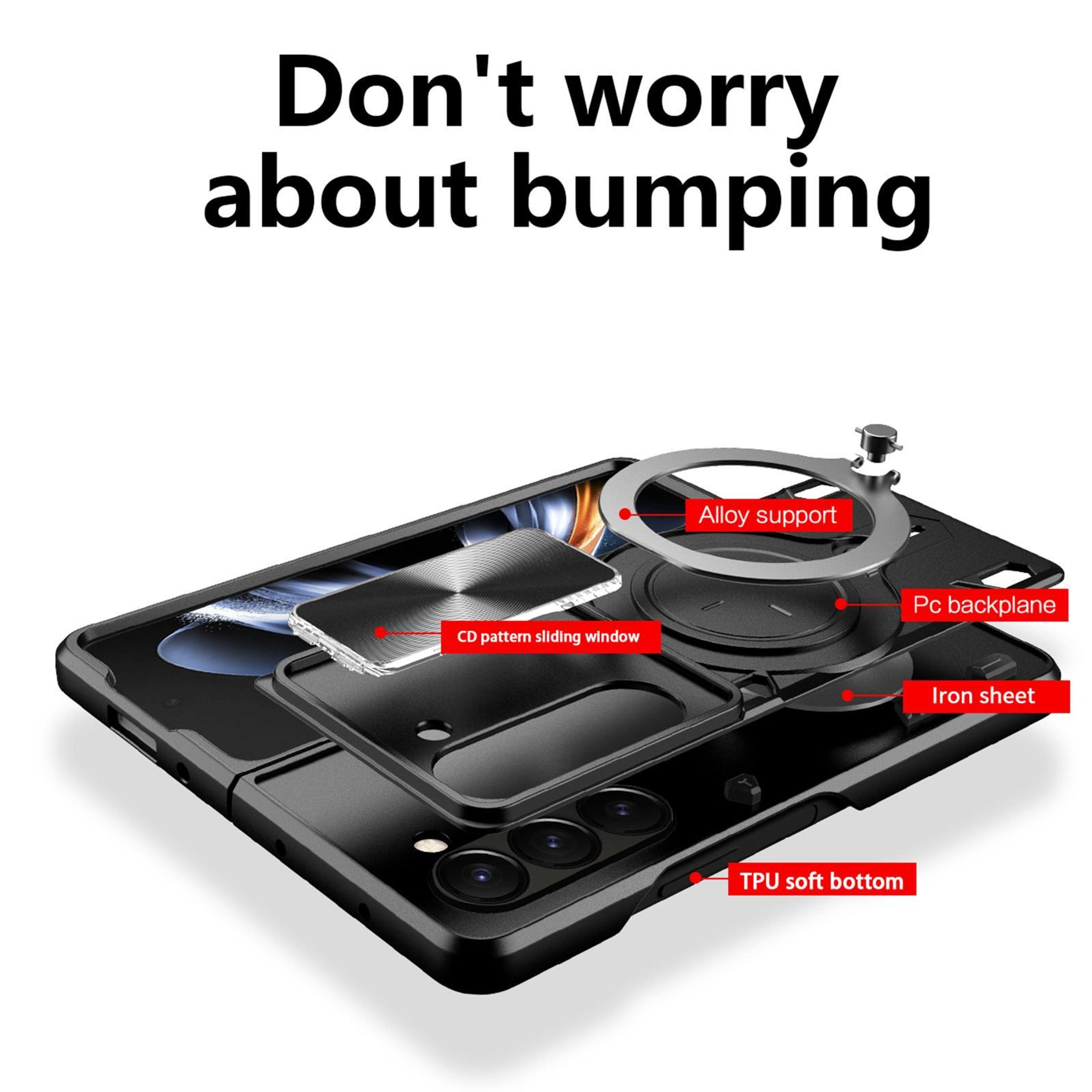 Samsung Galaxy Z Fold7 Case With Sliding Camera Cover And Magnetic Ring Holder 2