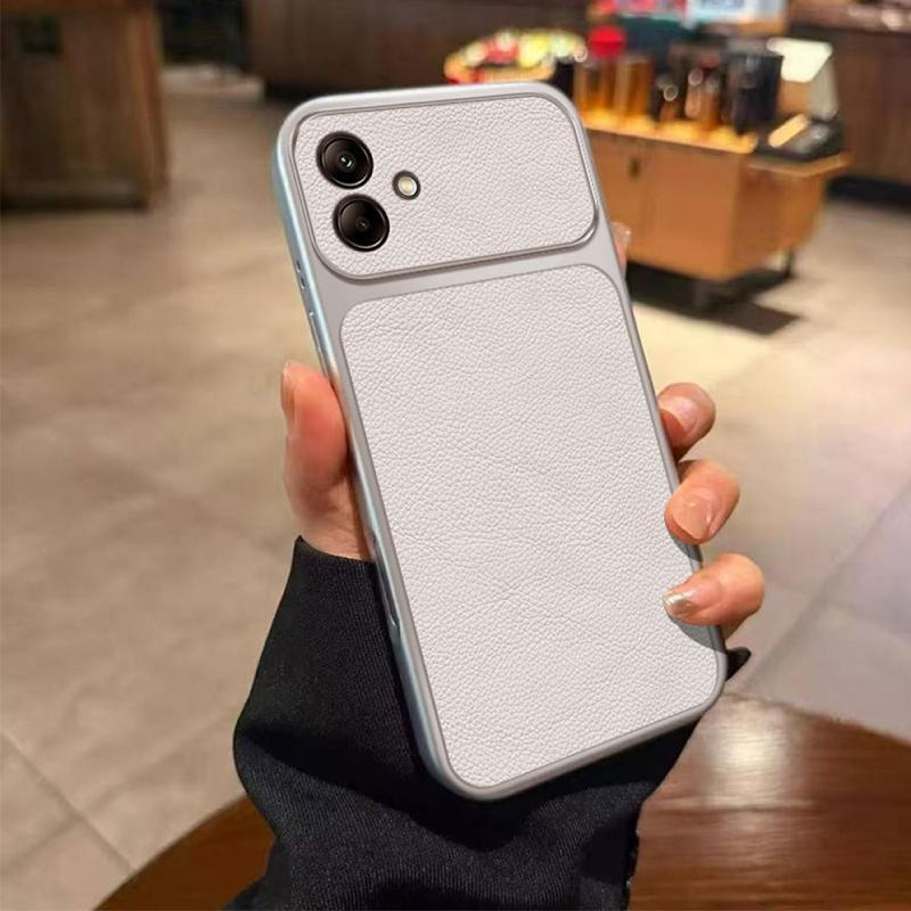 galaxy a06 5g leather textured tpu protective phone case with raised edges