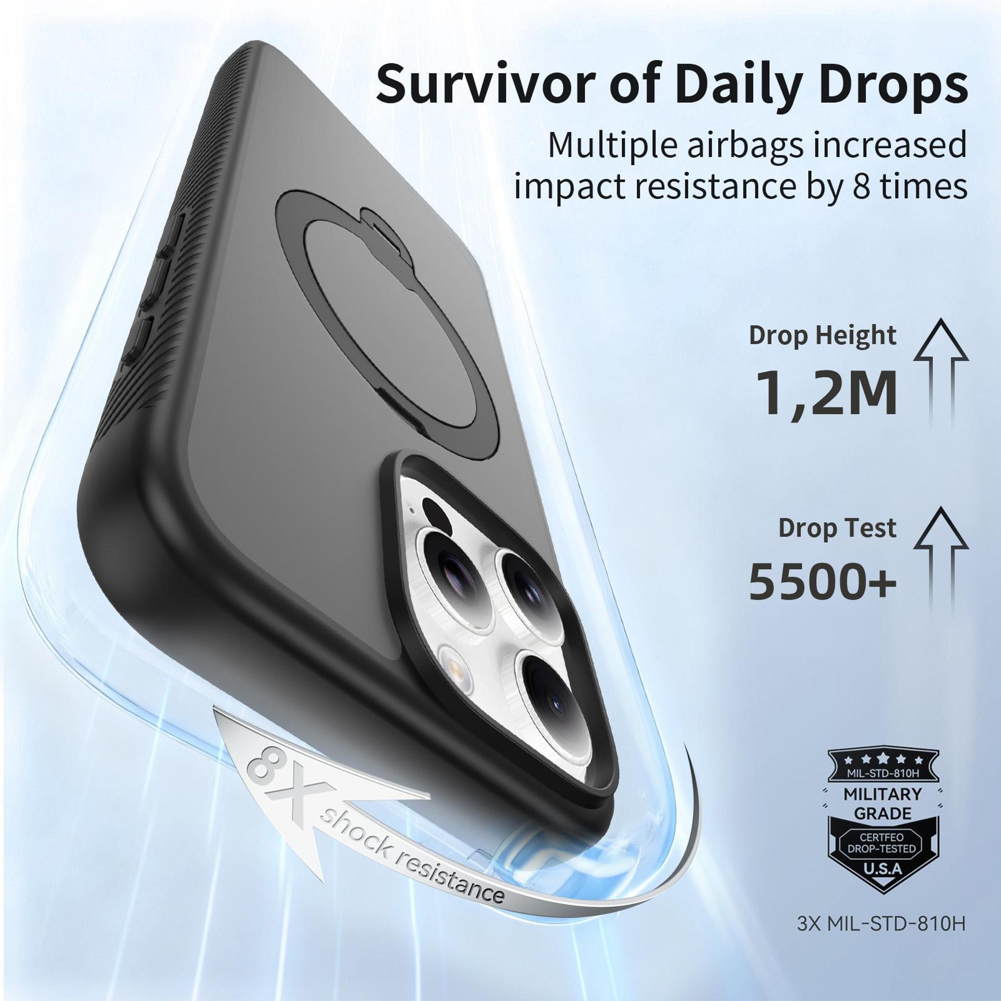 IPhone 16 Pro Max Magnetic Case With 360 Rotating Stand And Shockproof Protection 1