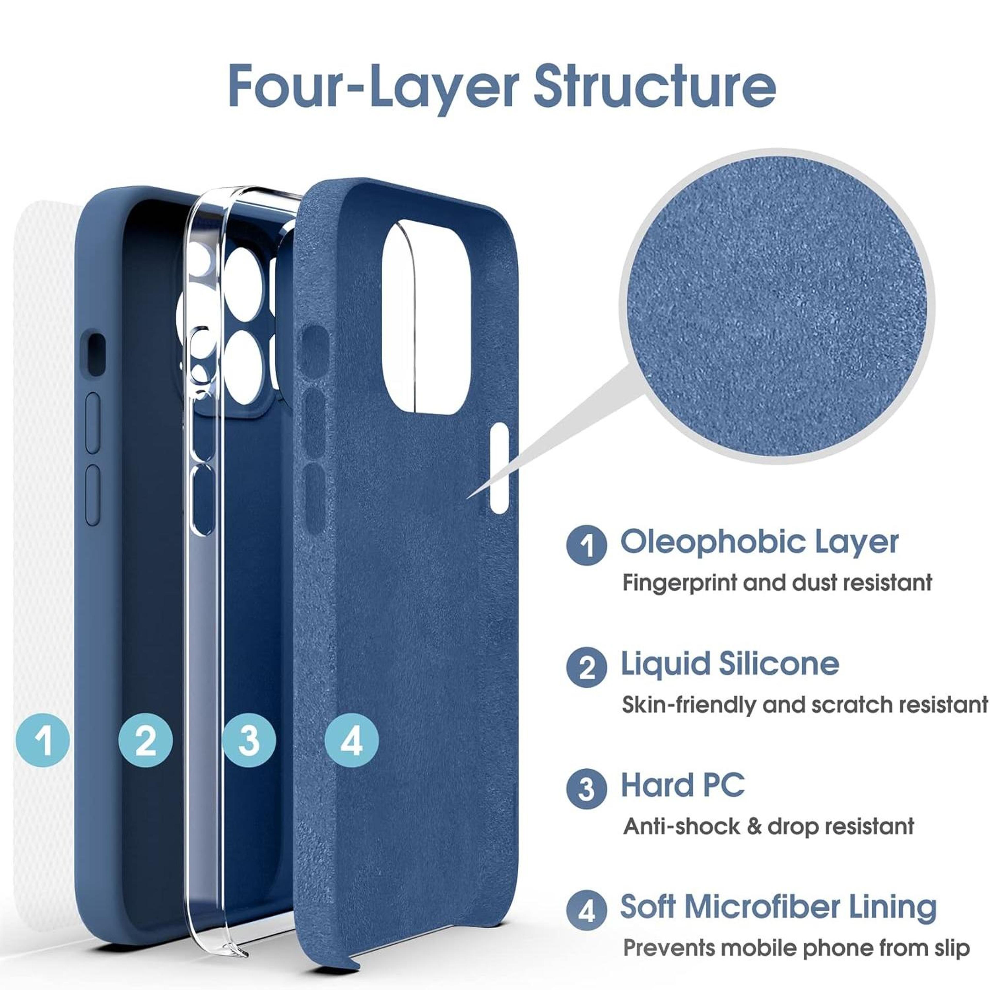 IPhone 13 Liquid Silicone Case With Microfiber Lining Shockproof Slim Protection 4