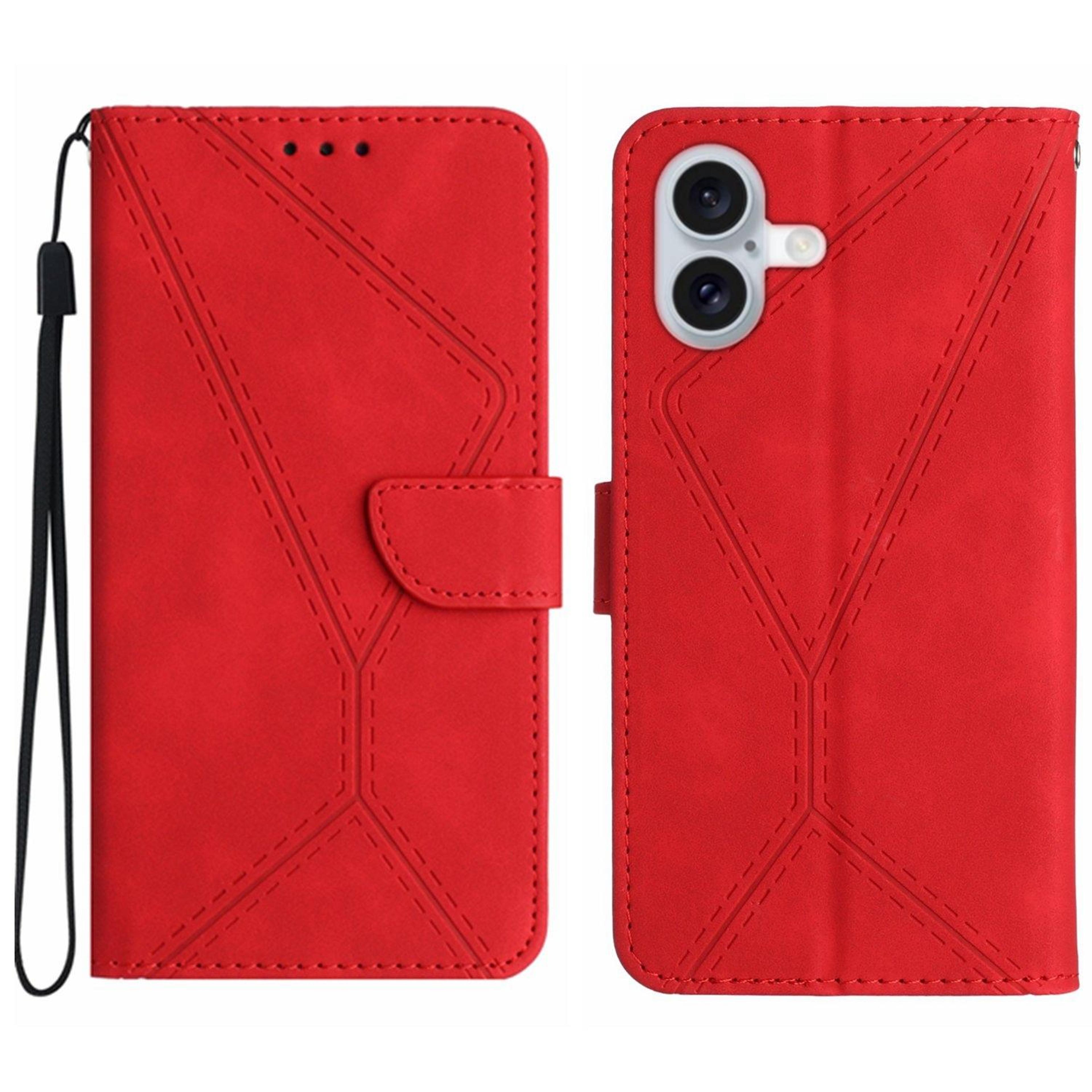 IPhone 16 Plus Leather Wallet Case With Card Holder Kickstand And Wrist Strap 0