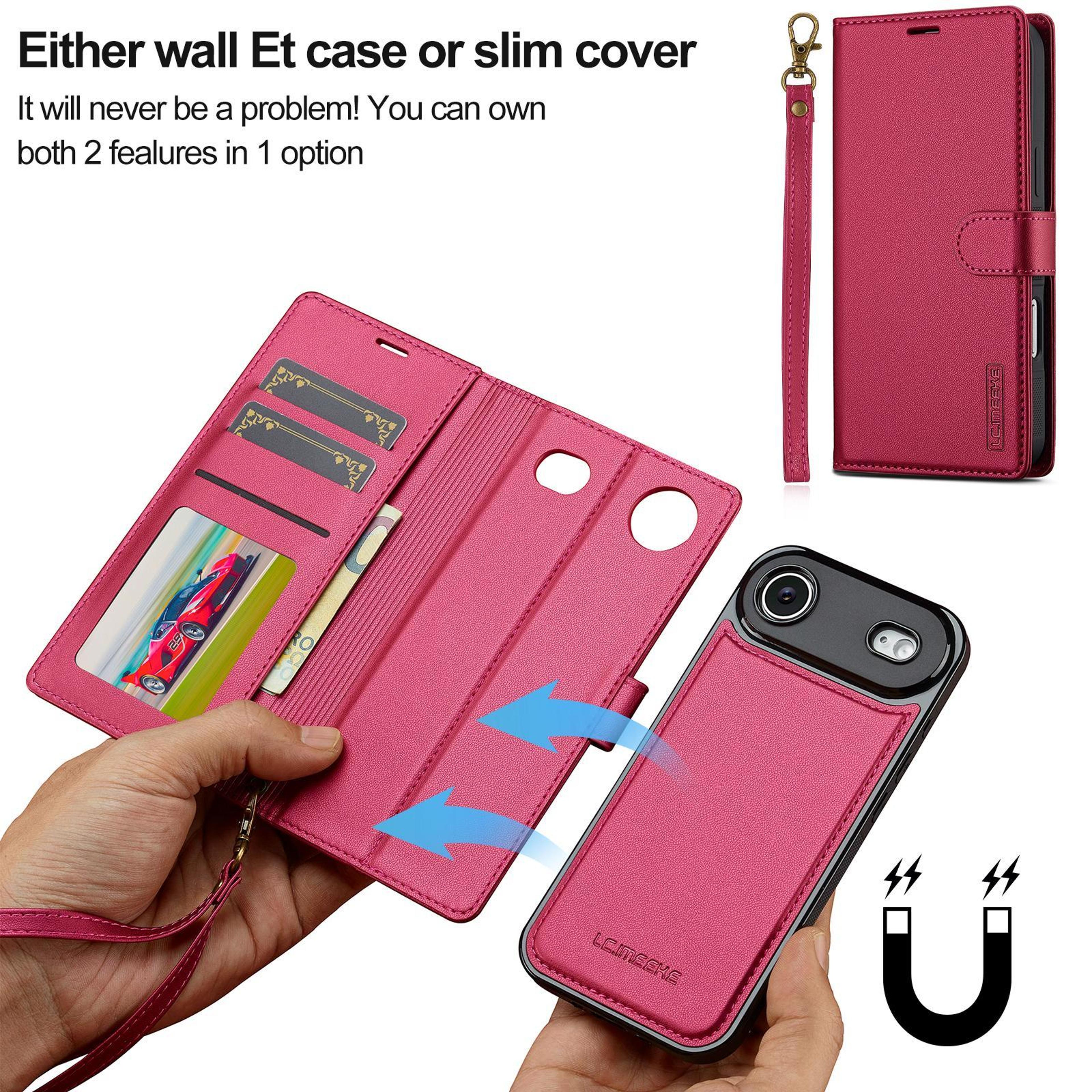IPhone Air MagSafe Case With Detachable Leather Wallet And Hand Strap 6