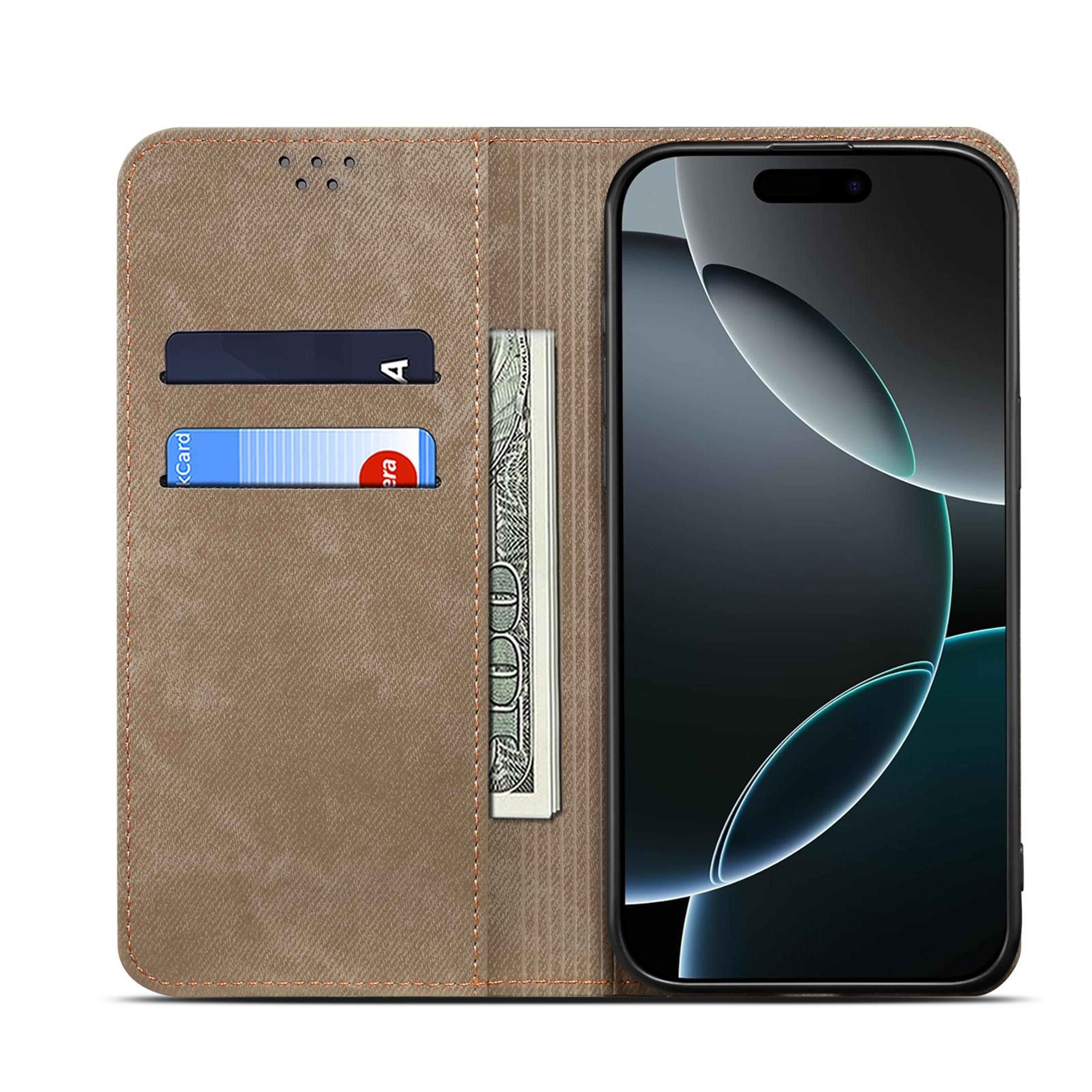 Samsung Galaxy S26 5G Denim Leather Wallet Case With Card Slots And Flip Stand 3