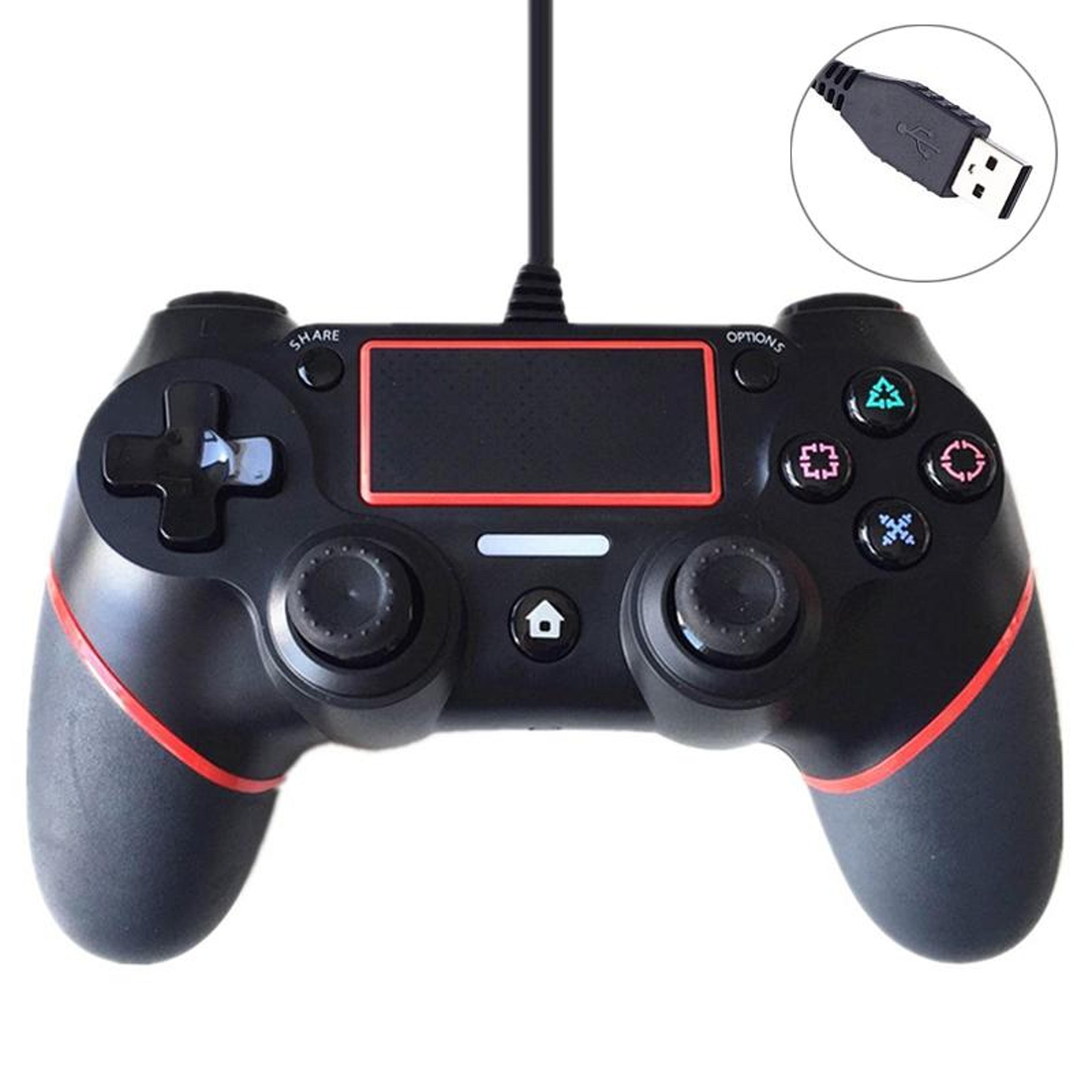 Blue Wired PS4 Controller With Touchpad Share Button Light Bar And BuiltIn Speaker 4