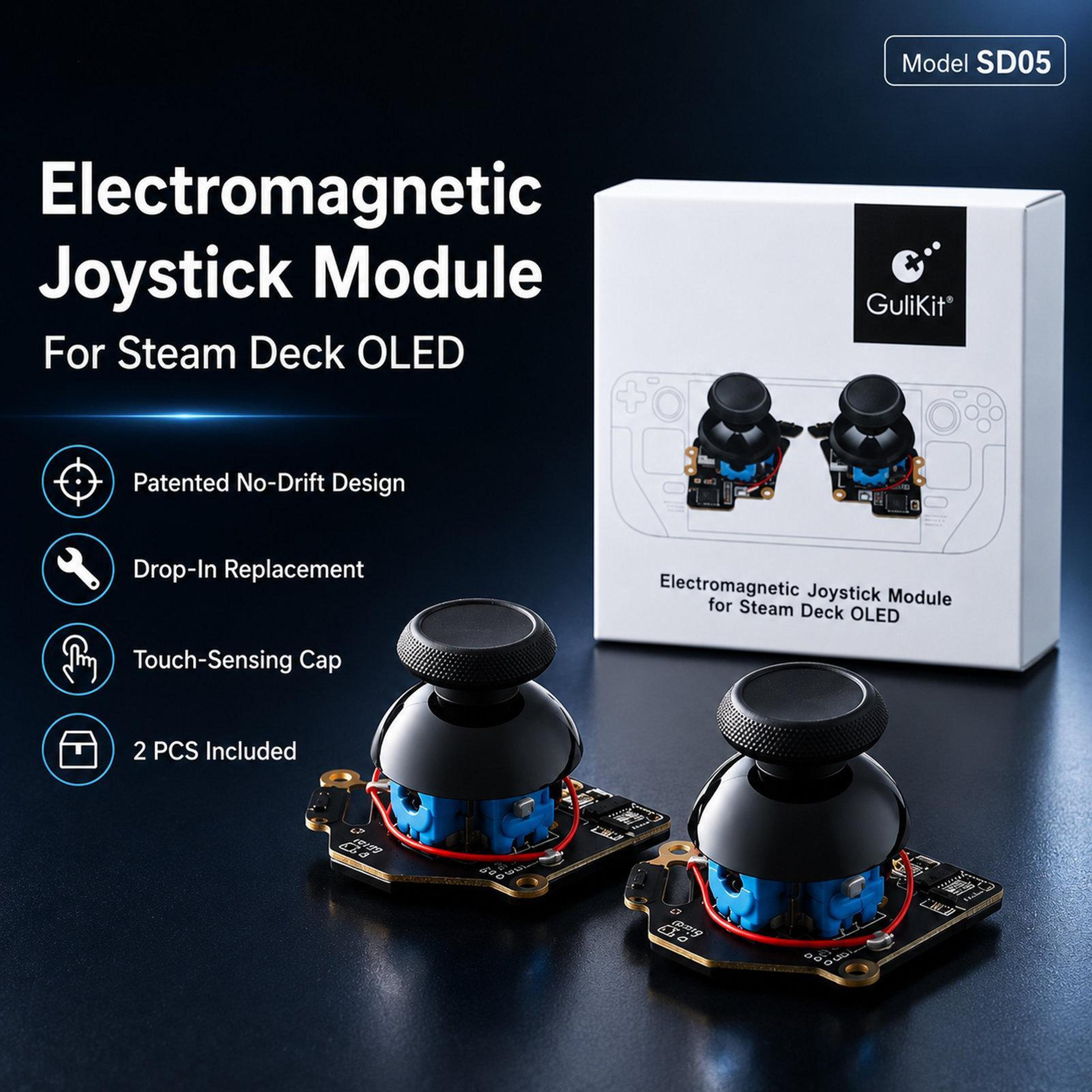 GuliKit SD05 Hall Effect Joystick For Steam Deck OLED Stick Drift Repair Kit 1