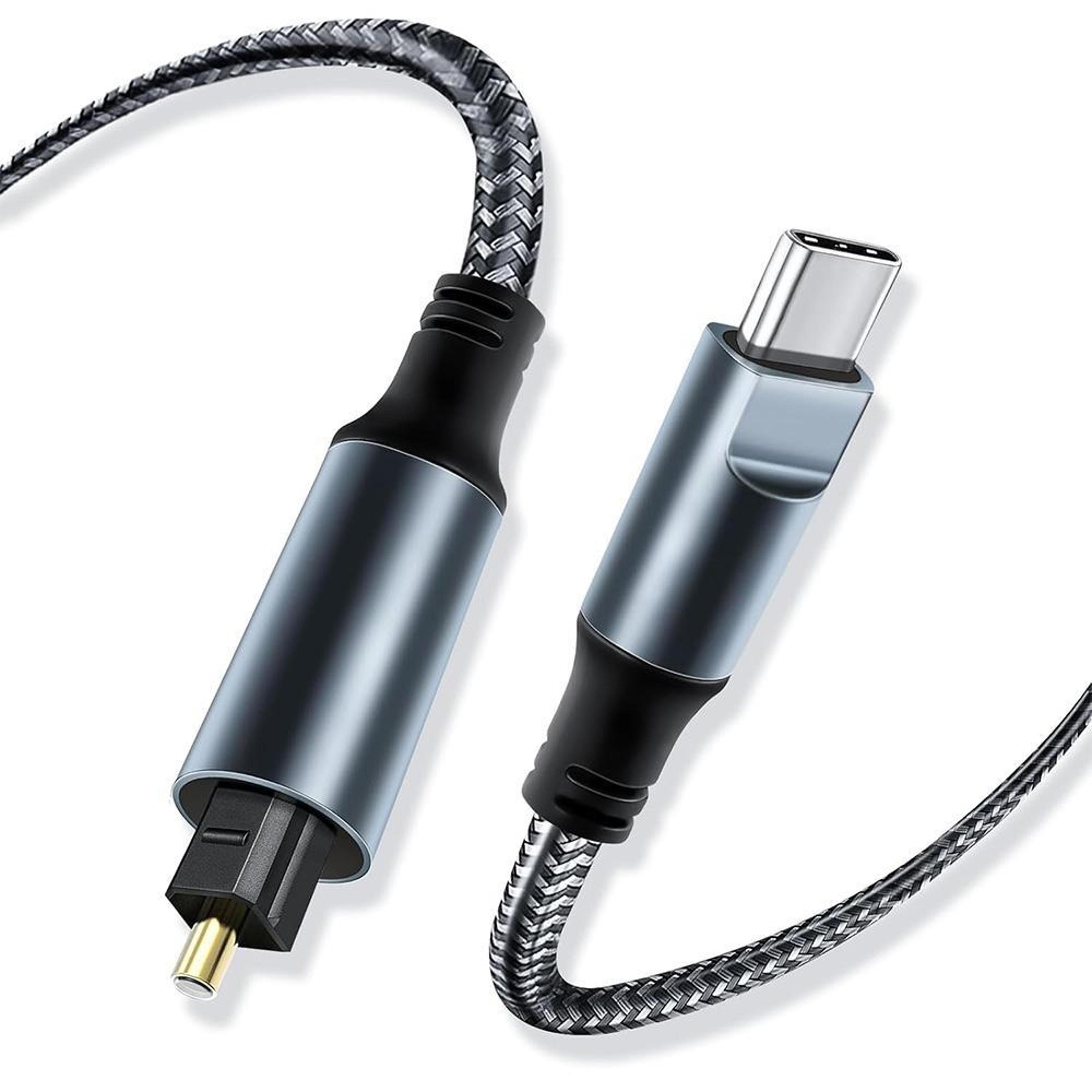 junsunmay 1.2m usb c to toslink optical audio cable 32-bit 192khz