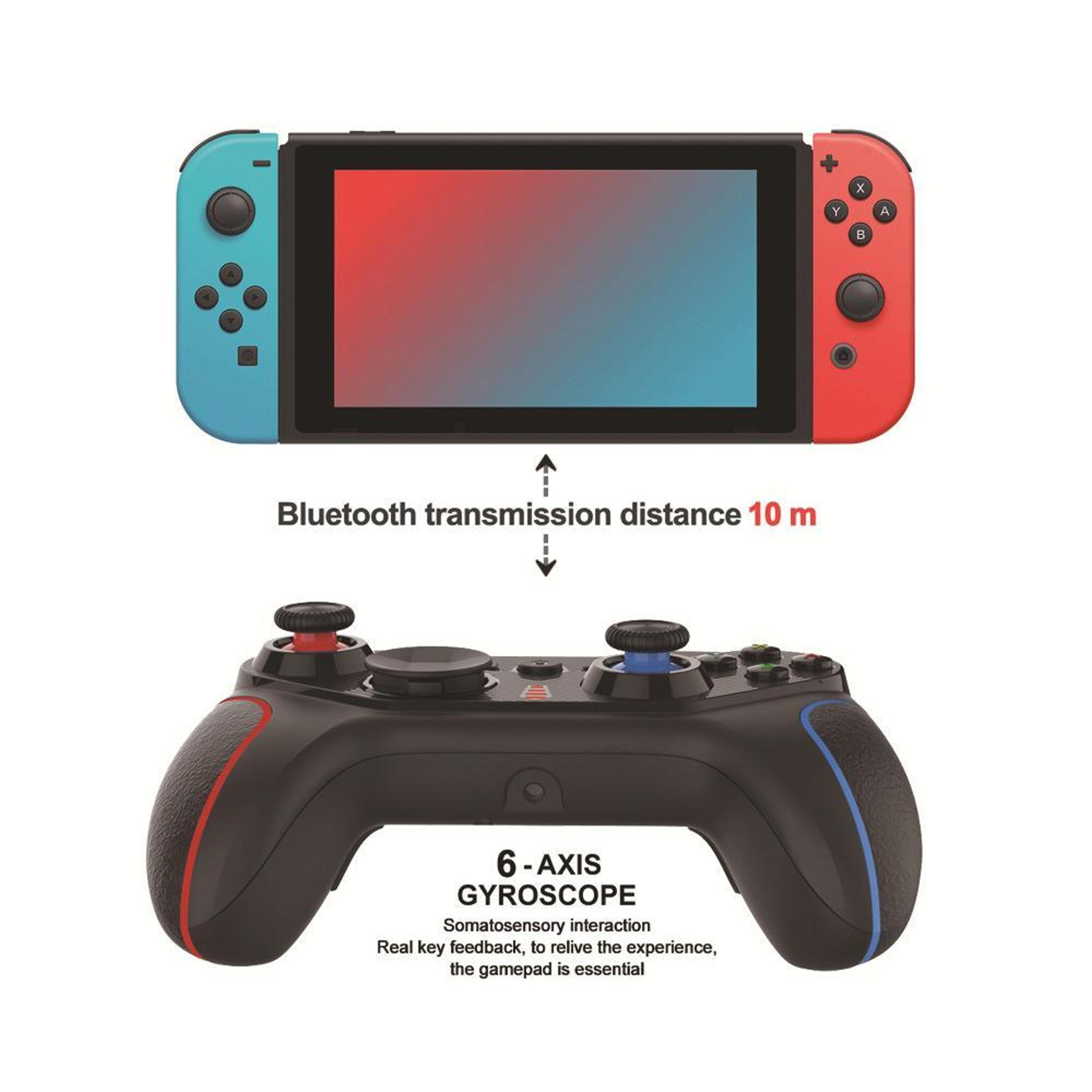 S818 Nintendo Switch Wireless Controller Bluetooth Gamepad With Turbo Gyro And Programmable Buttons 3