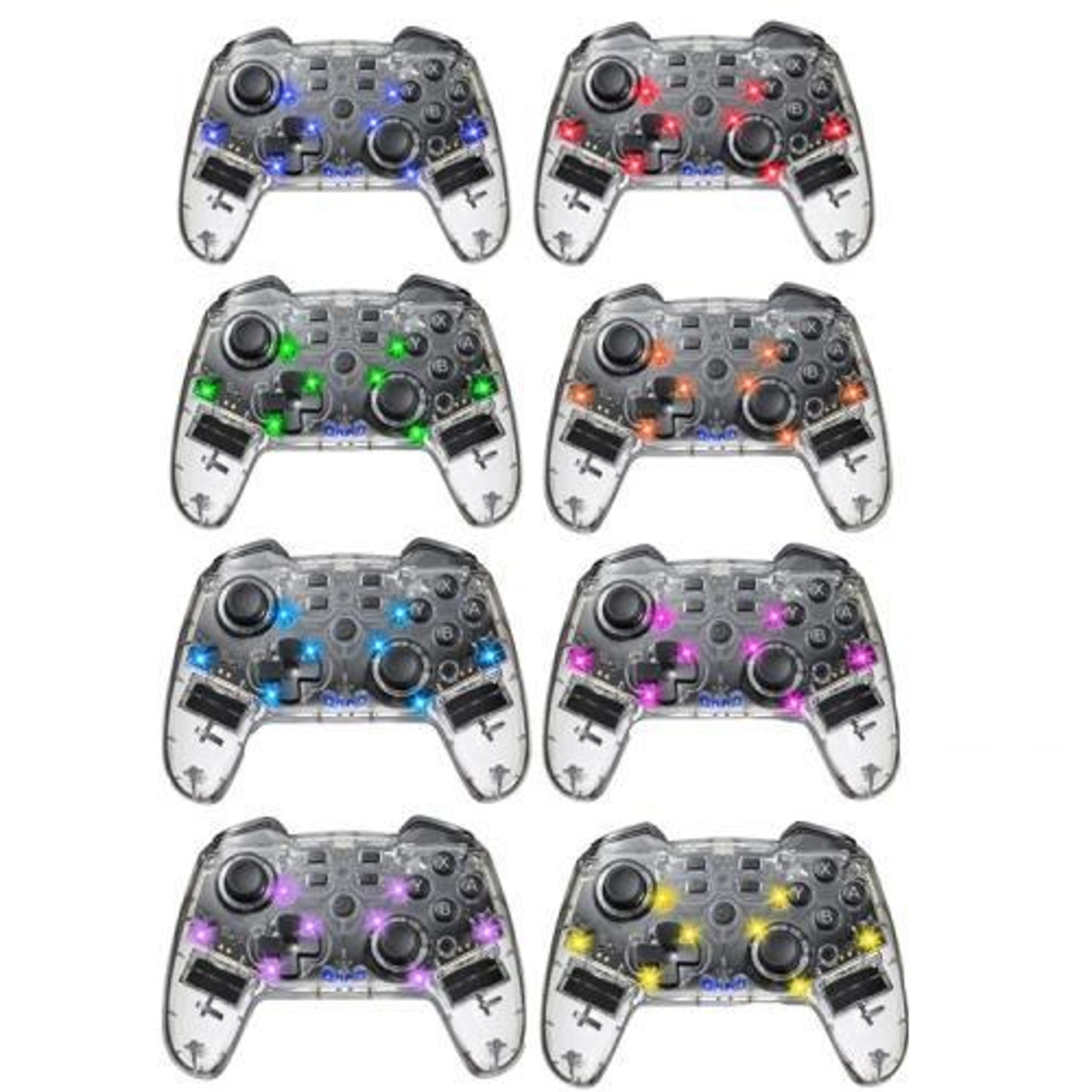 Transparent RGB Wireless Switch Controller With Turbo Macro Gyro And Vibration 1