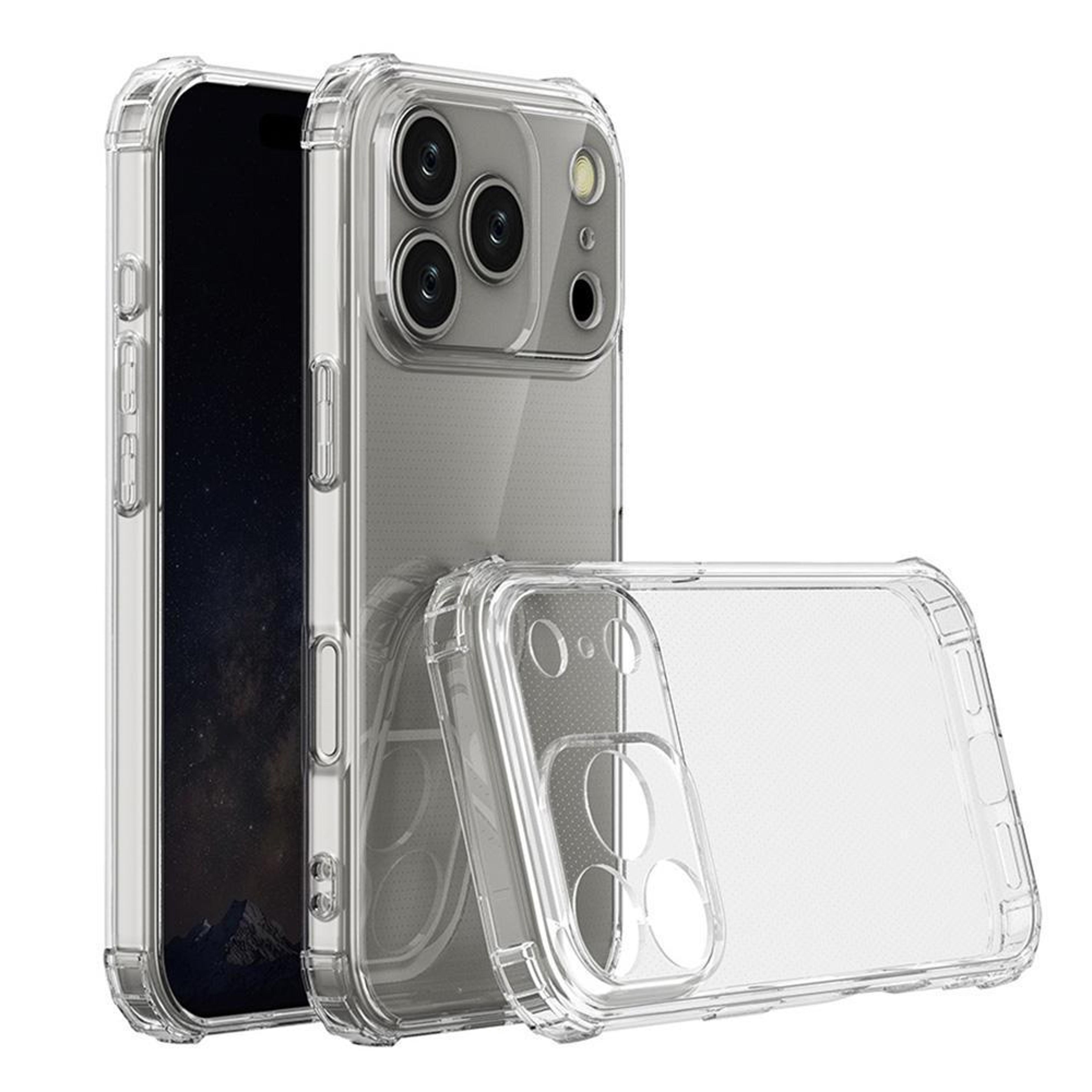 iphone 18 pro clear tpu shockproof case with four-corner protection