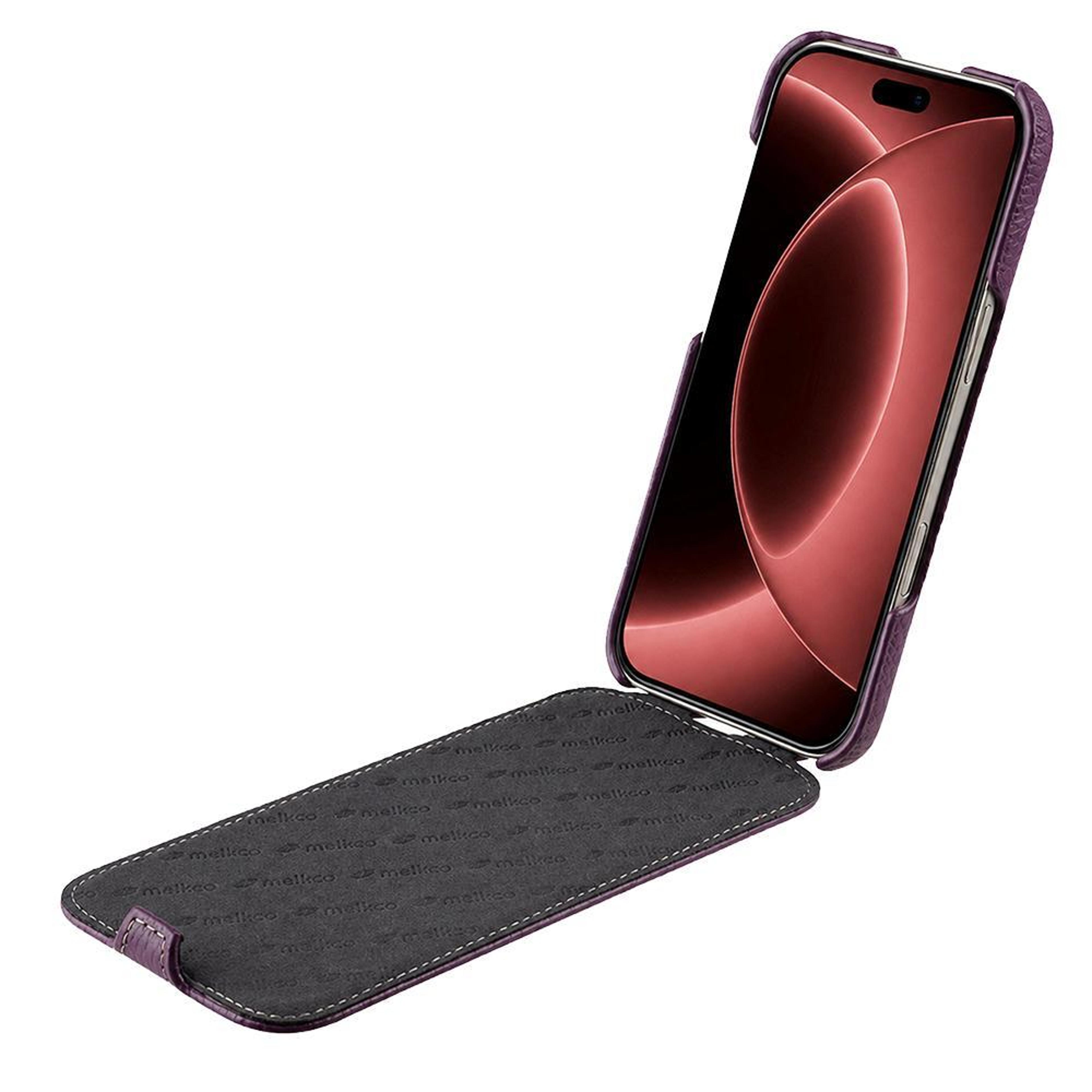 Melkco IPhone 18 Pro Leather Case With Vertical Flip Cover And Magnetic Charging 4