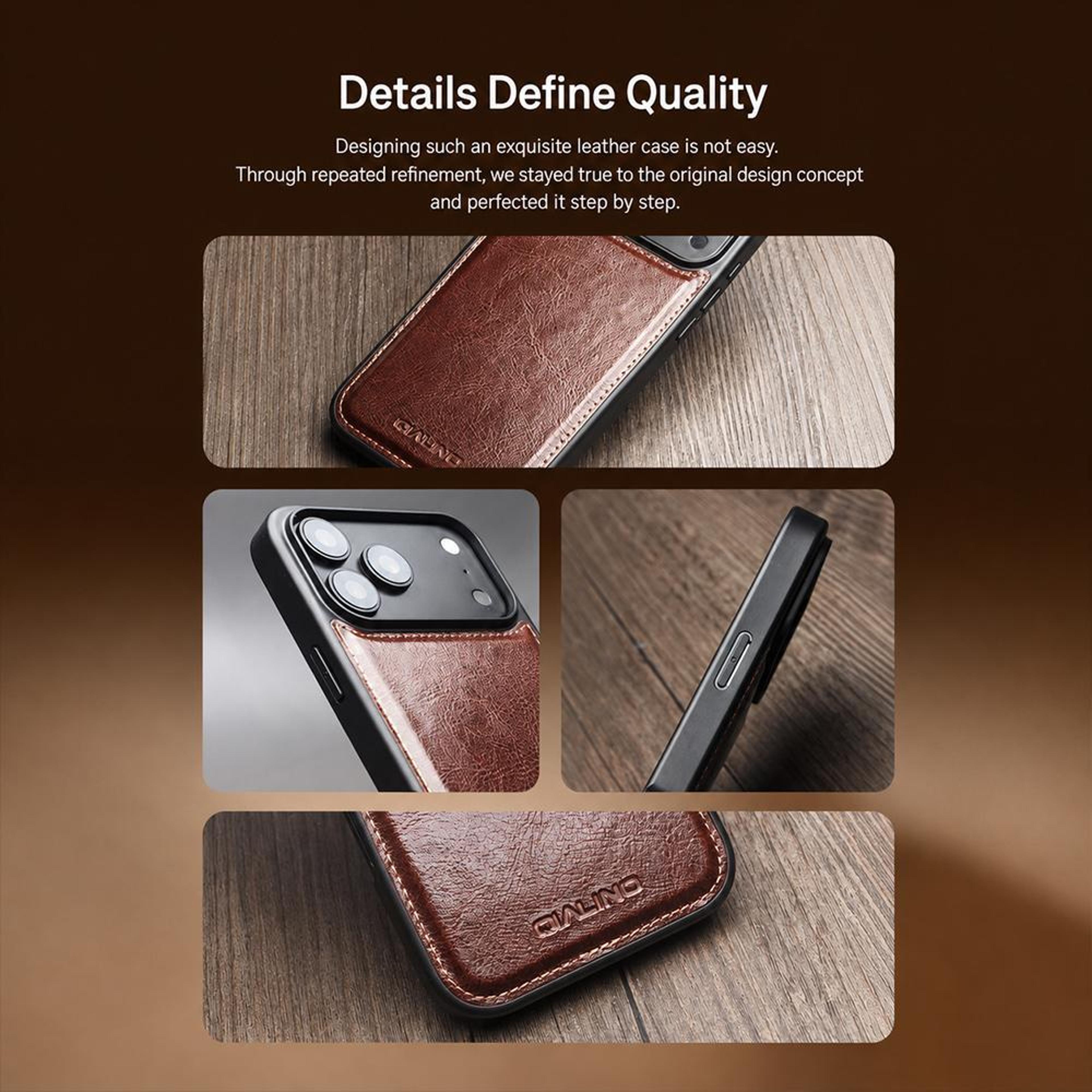 QIALINO Genuine Leather IPhone 18 Pro Max Case With Slim FullWrap Protection 8