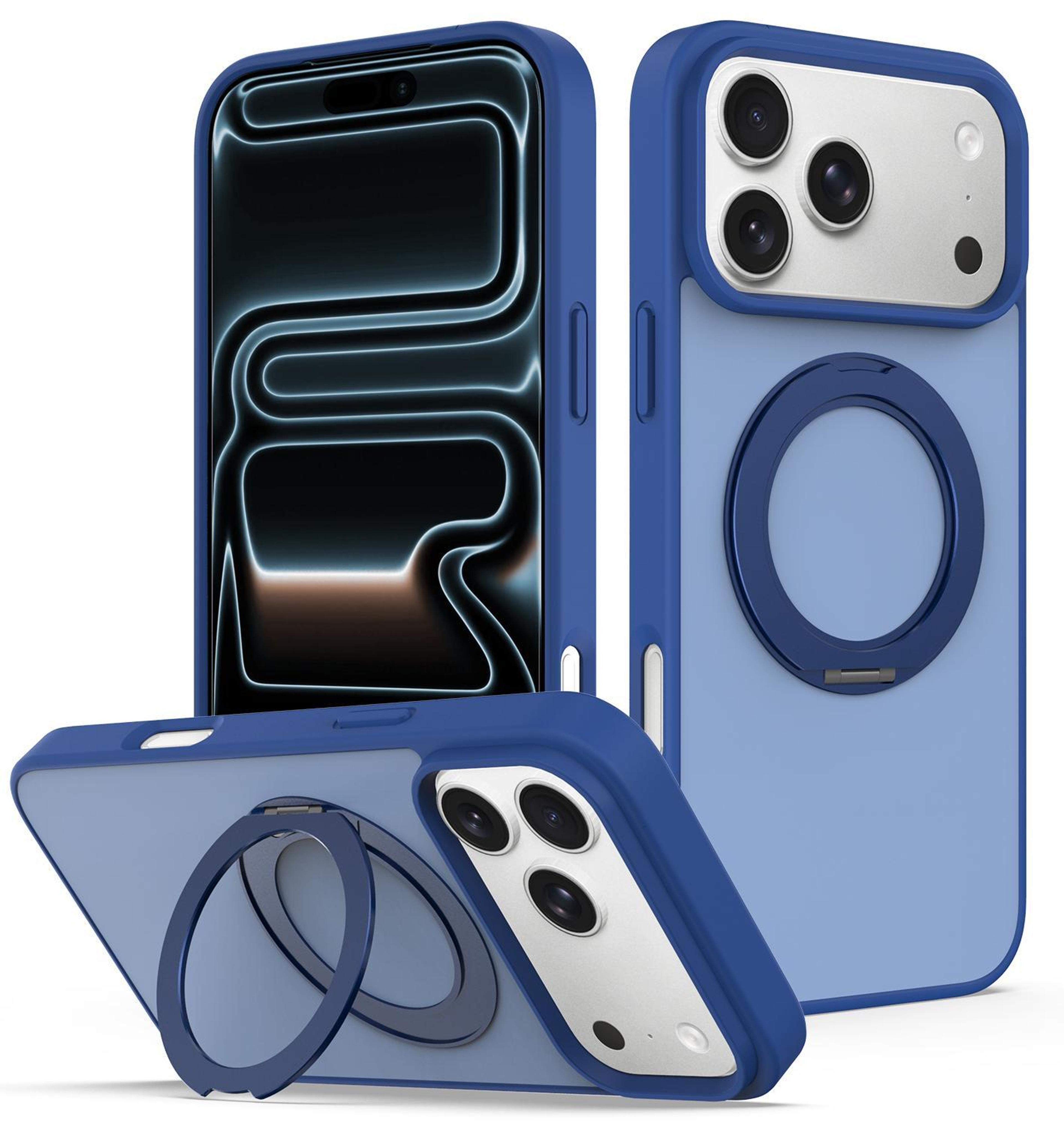 for iphone 18 pro magnetic case with 360 rotating kickstand and soft-touch protection