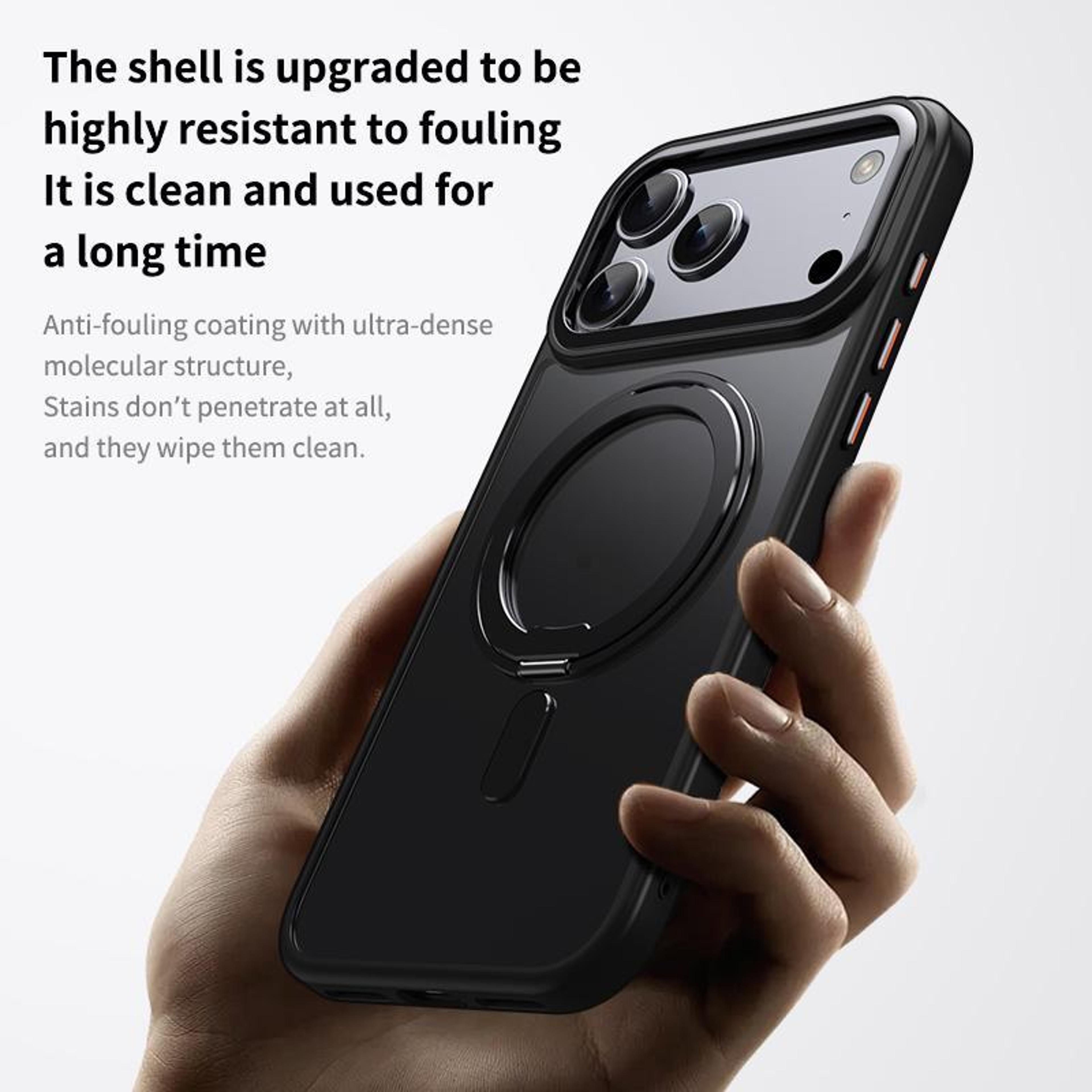 IPhone 18 Pro Frosted MagSafe Case With 360 Rotating Ring Holder 3