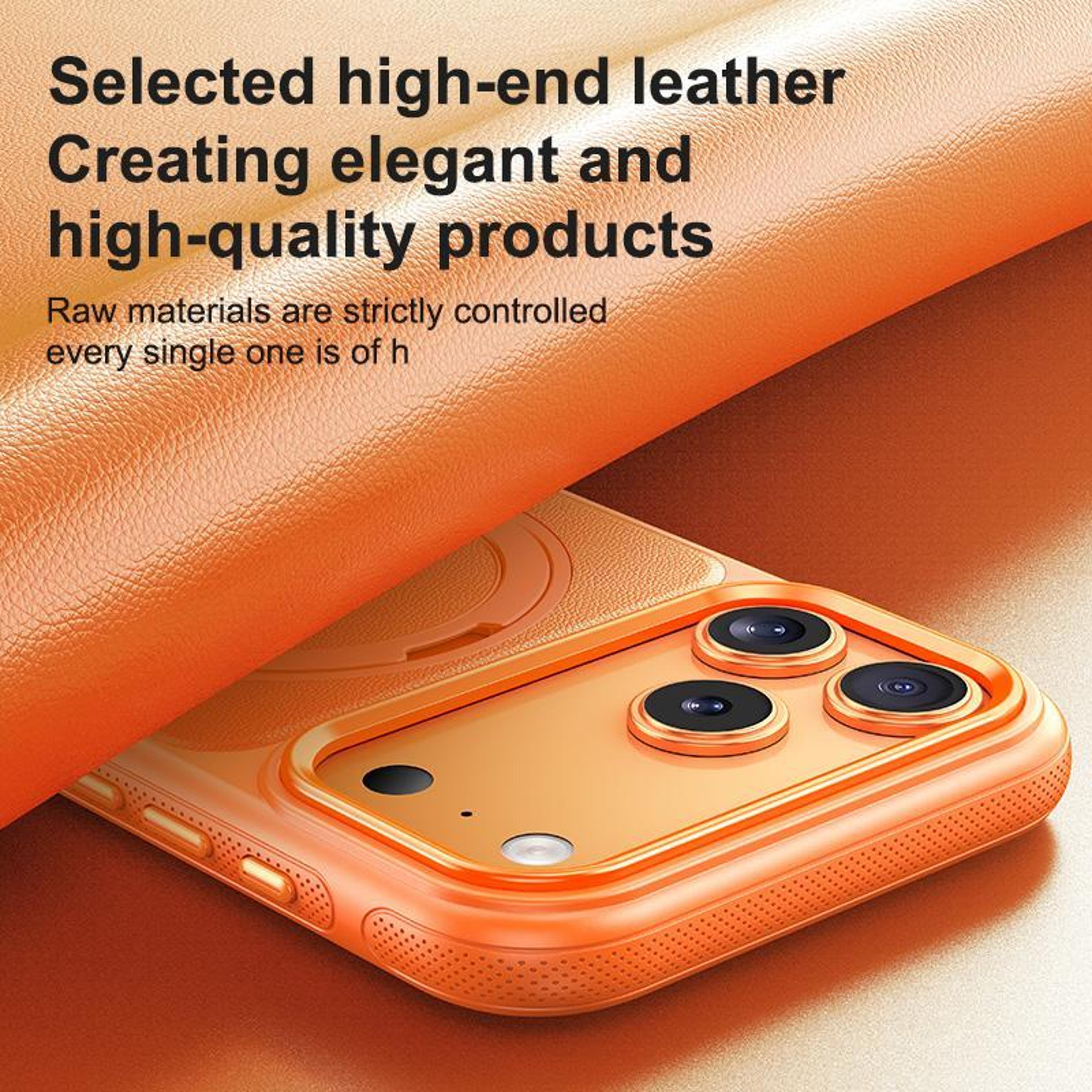 IPhone 18 Pro Leather Magnetic Case With 360Degree Rotating Holder 3
