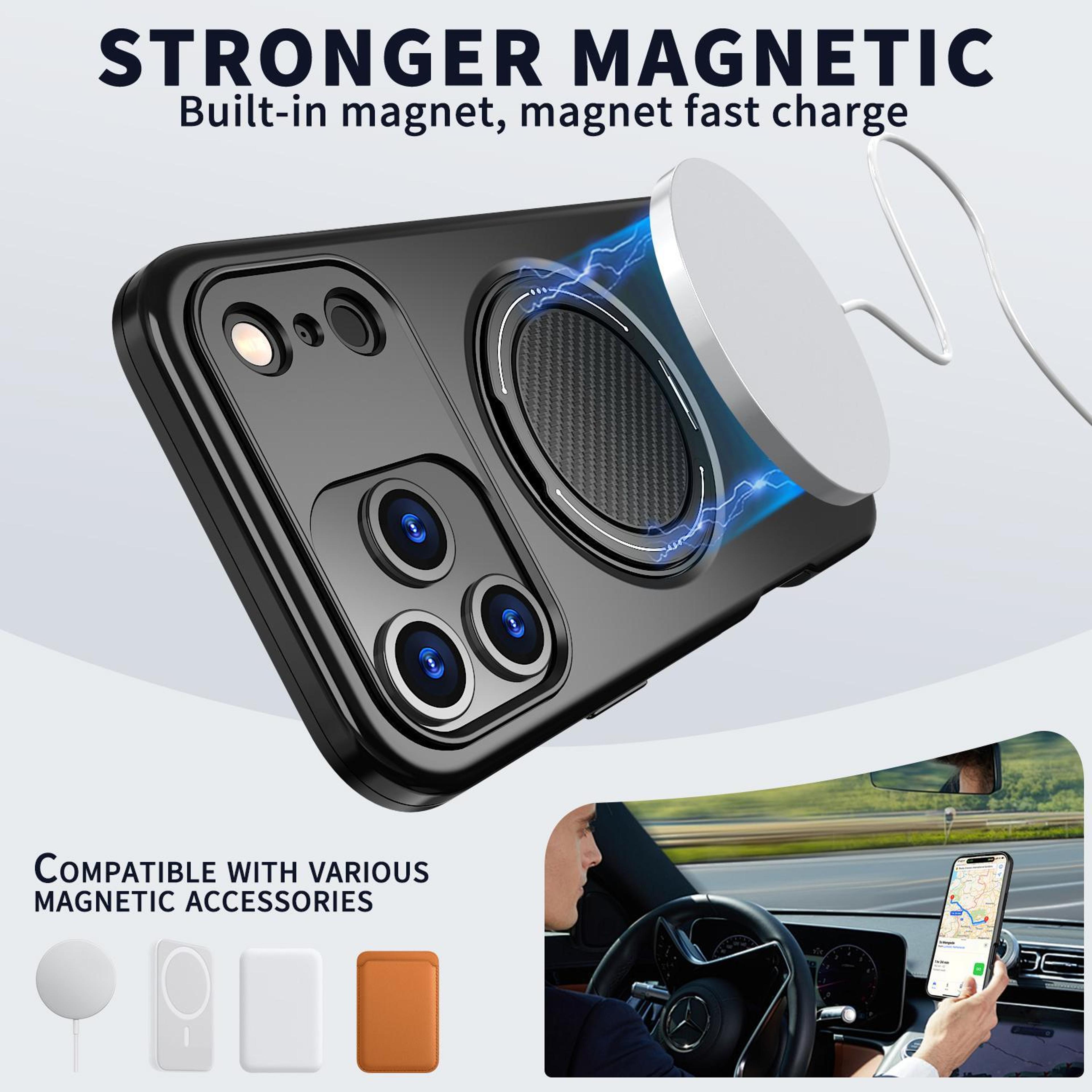 Kalebol IPhone 18 Pro Max Case With MagSafe Rotating Magnetic Ring Holder  Shock Protection 1