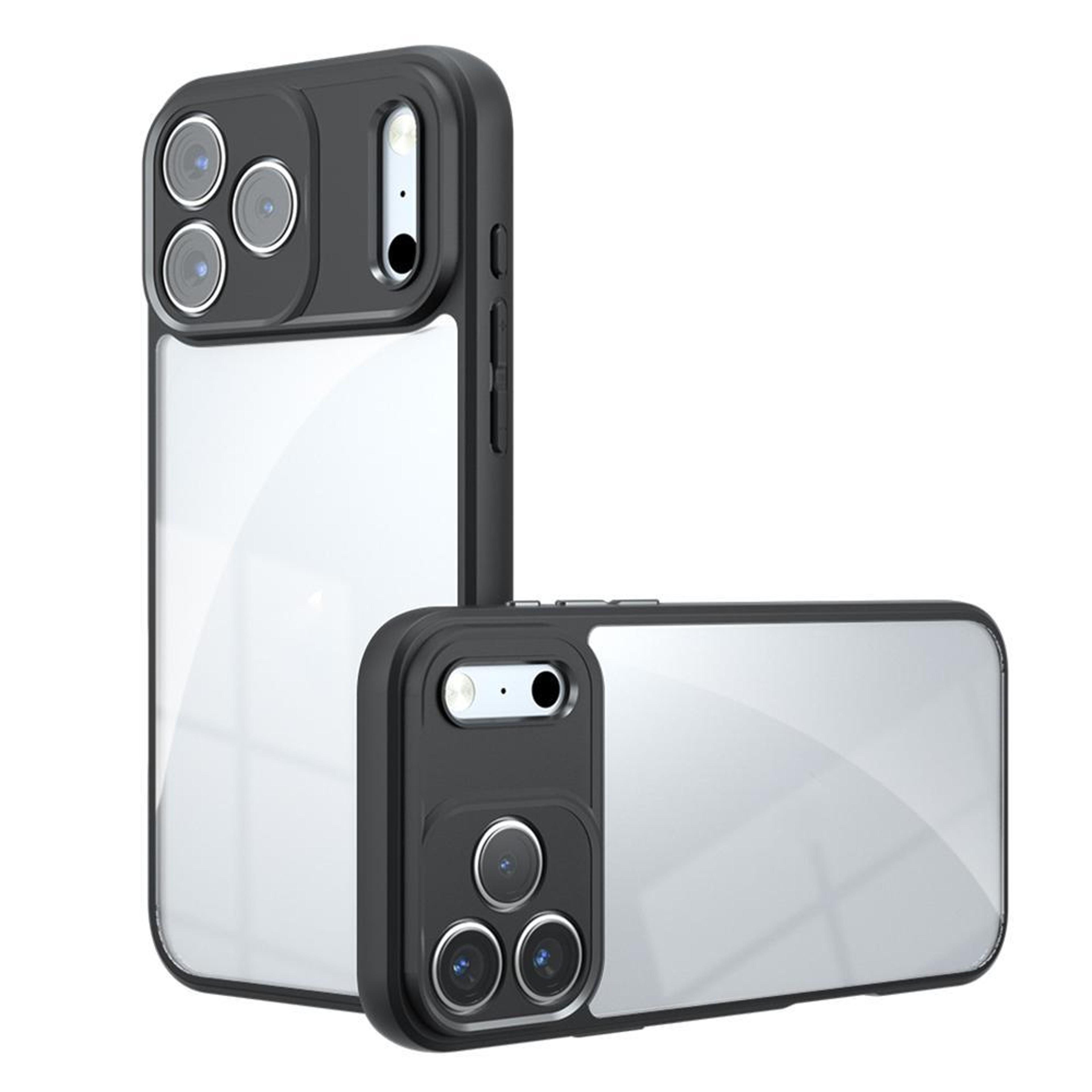iphone 18 pro max transparent armor pc tpu protective case with precise cutouts